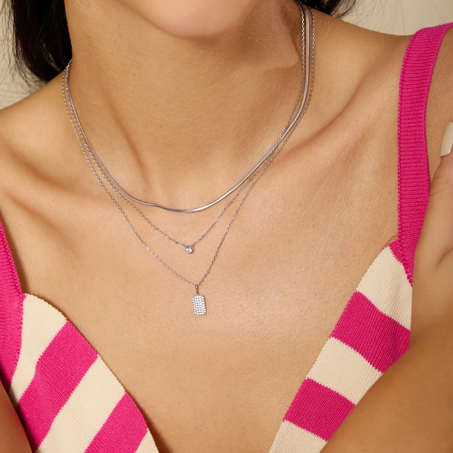 Ania Haie Sunny Sparkler Zilveren Pave Hanger Ketting AH-N064-01H - Image 2