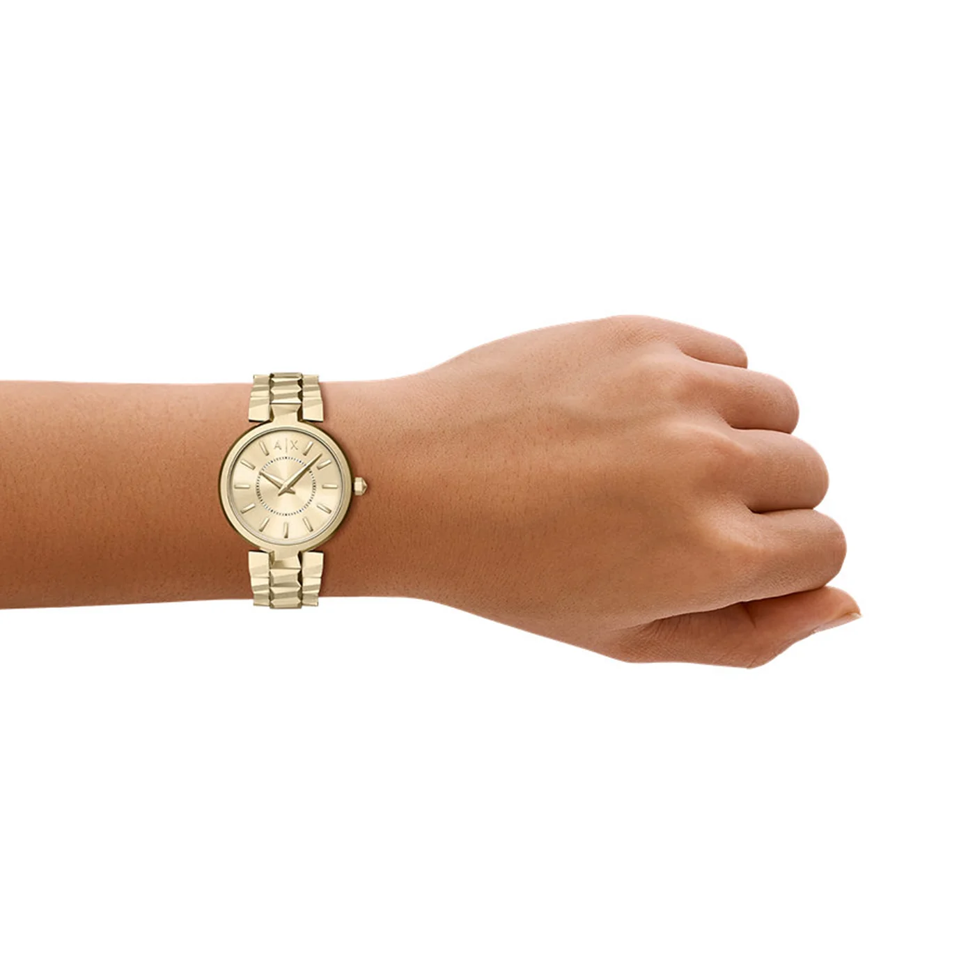 Armani Exchange Audora Round Gold Dial Watch AX4407 - Image 3