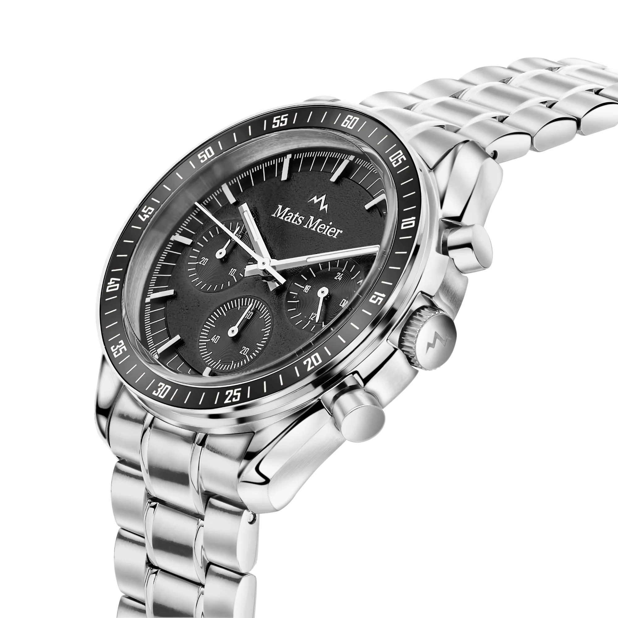 Mats Meier Arosa Racing Chronograaf Herenhorloge Zilverkleurig en Zwart MM50012 - Image 4