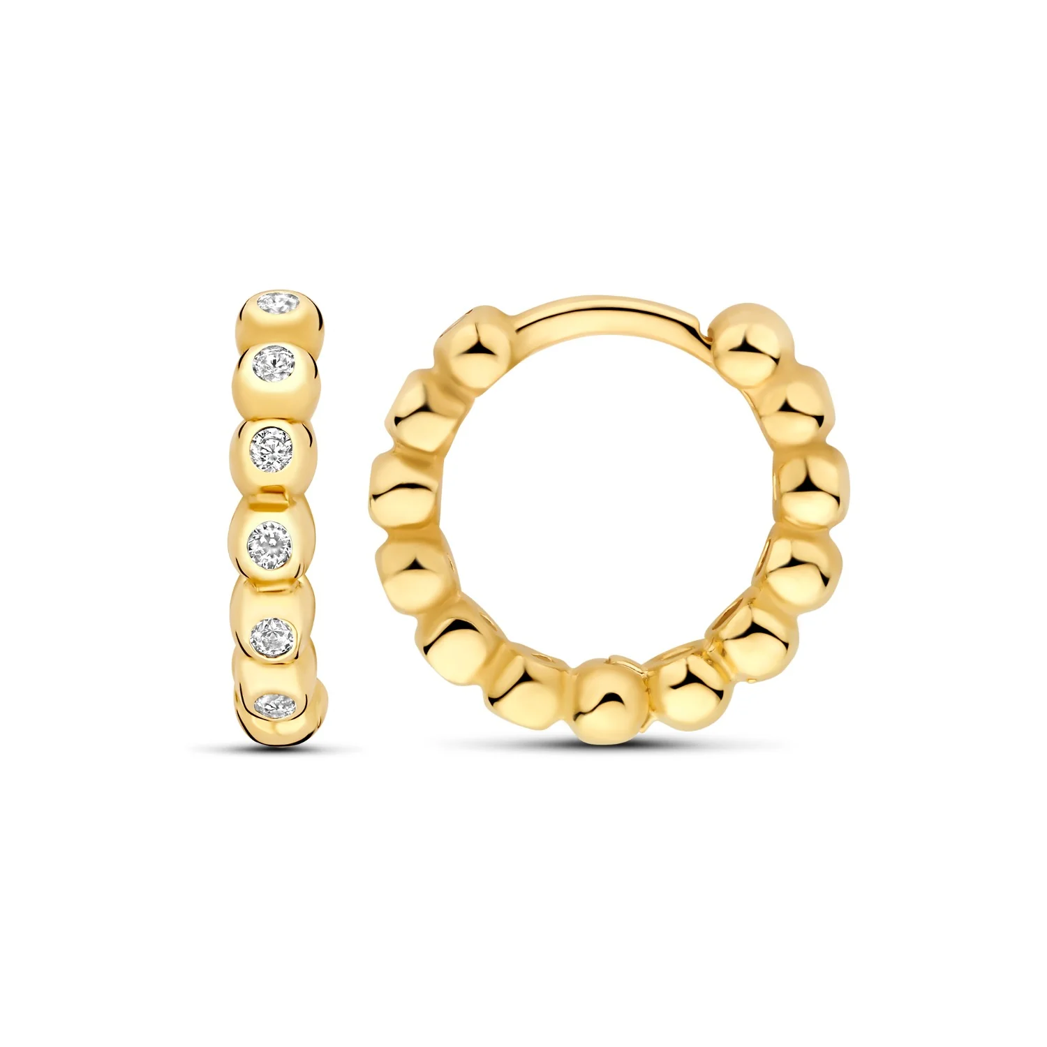 Beloro Jewels Monte Napoleone Elena 9 karaat oorringen met zirkonia steentjes (8,3 mm) BO360114 - Image 4