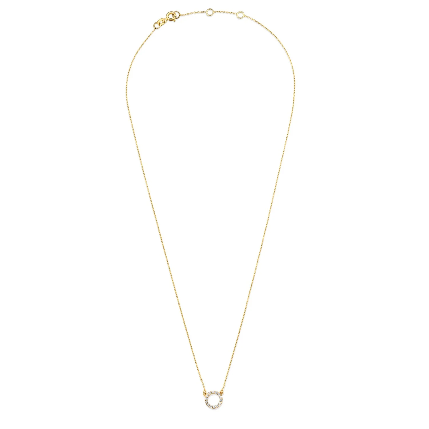 Beloro Jewels Monte Napoleone Irene 9 karaat ketting met zirconia stenen BO340048