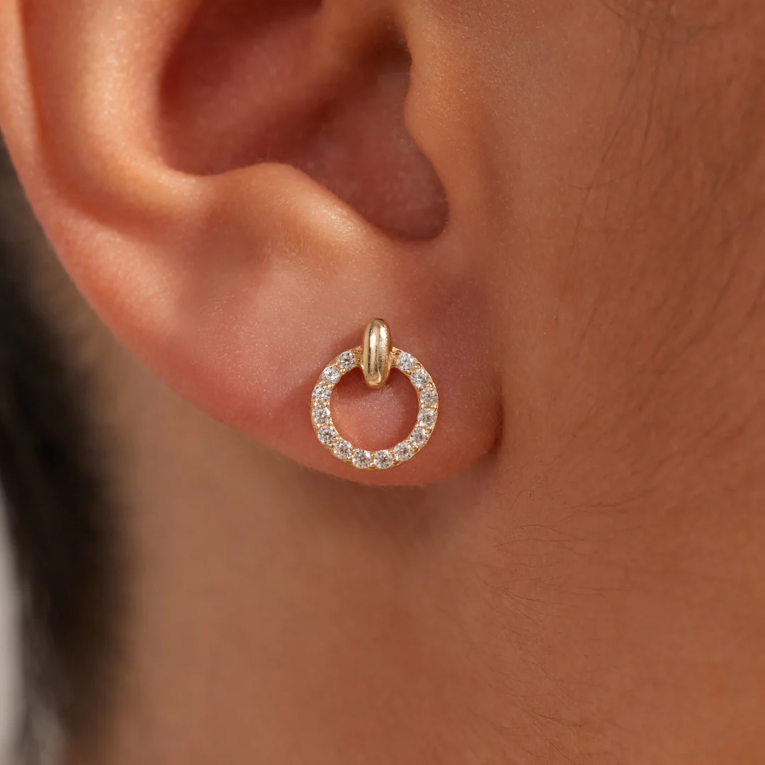 Beloro Jewels Monte Napoleone Irene 9 karaat oorknoppen met zirconia stenen BO360124 - Image 2