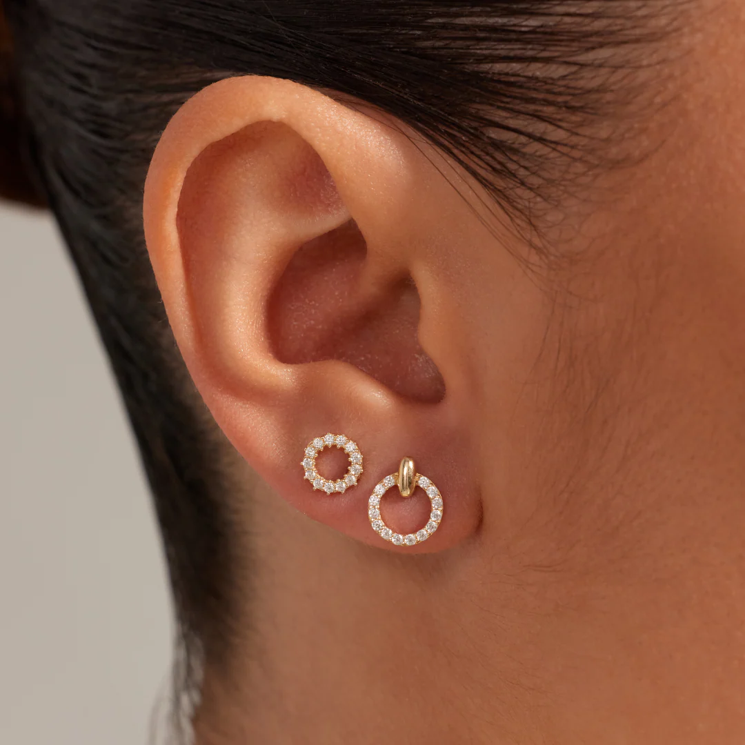 Beloro Jewels Monte Napoleone Irene 9 karaat oorknoppen met zirconia stenen BO360124 - Image 3