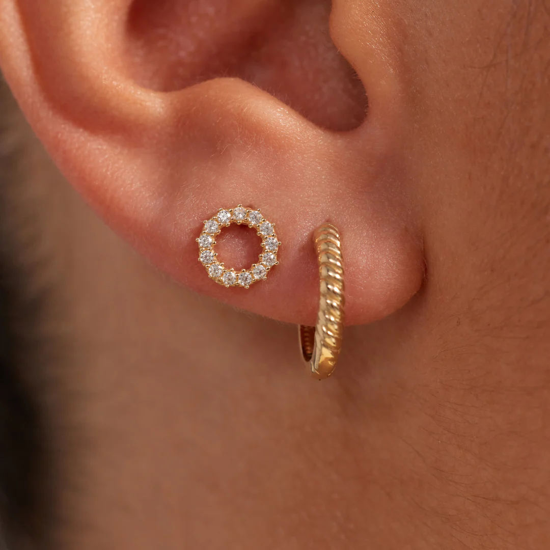 Beloro Jewels Monte Napoleone Ivet 9 karaat Oorknoppen met zirkonia steentjes BO360122 - Image 2