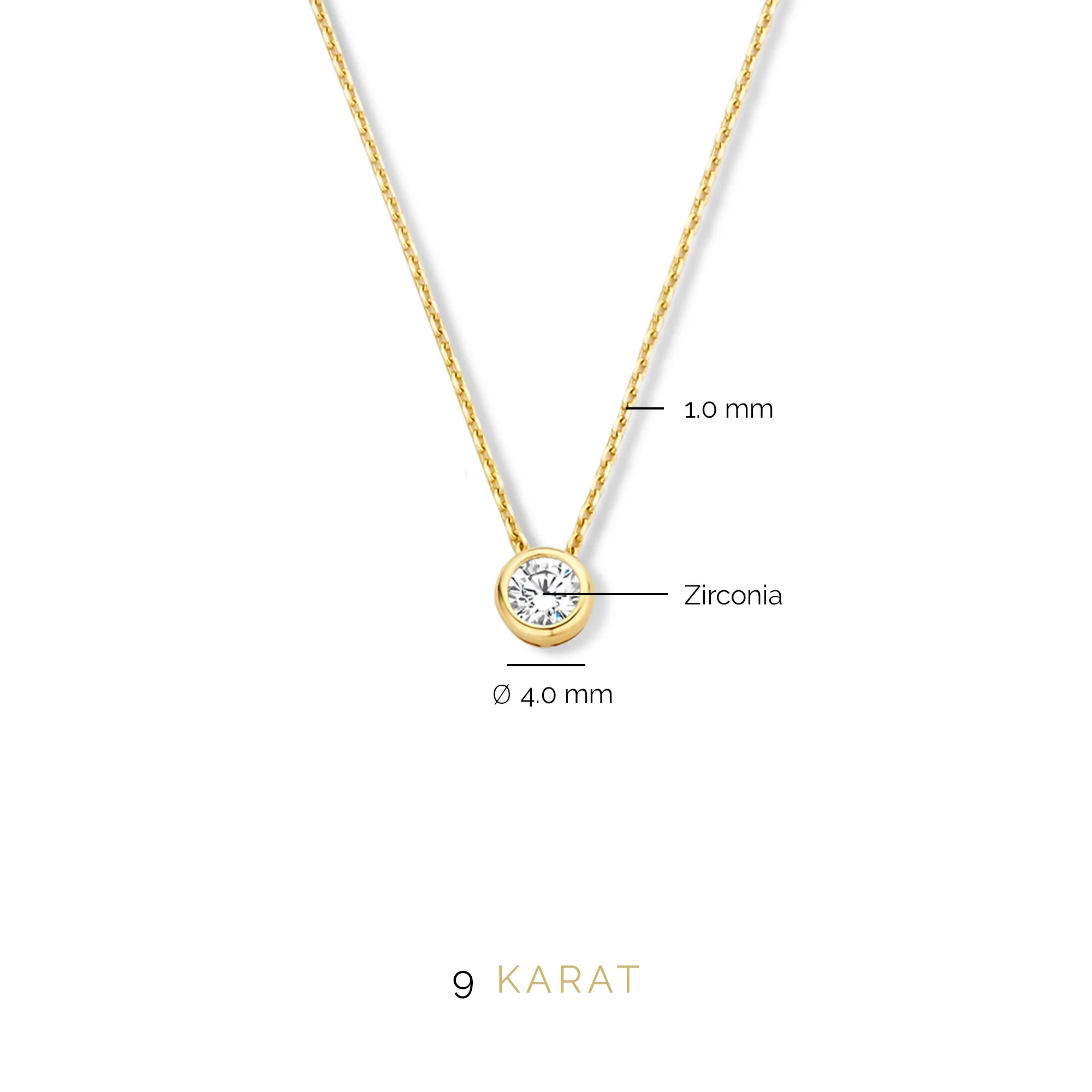 Beloro Jewels Monte Napoleone Lucilla 9 karaat ketting BO340010 - Image 7