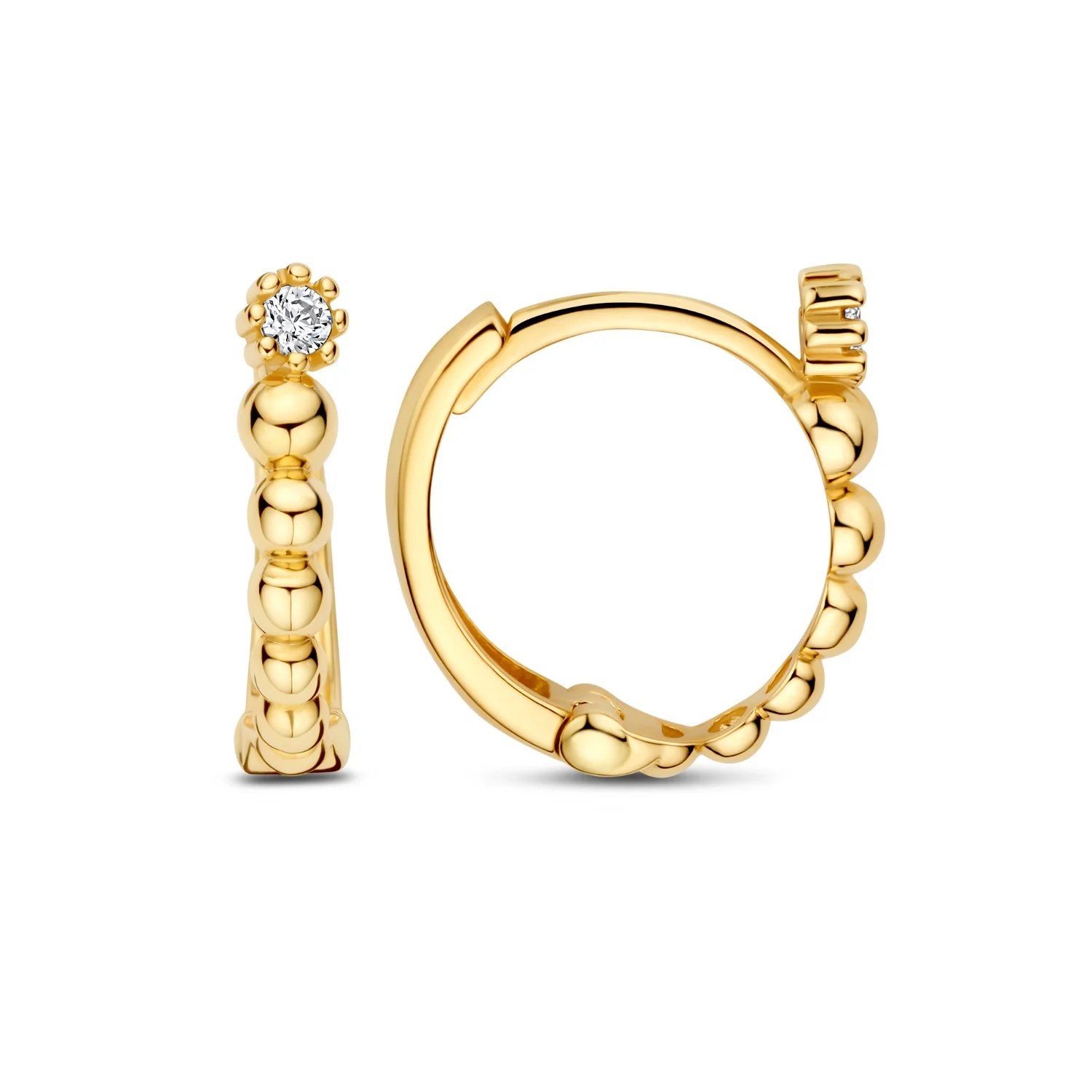Beloro Jewels Monte Napoleone Milena 9 karaat oorringen met zirkonia (11 mm) BO360098 - Image 5