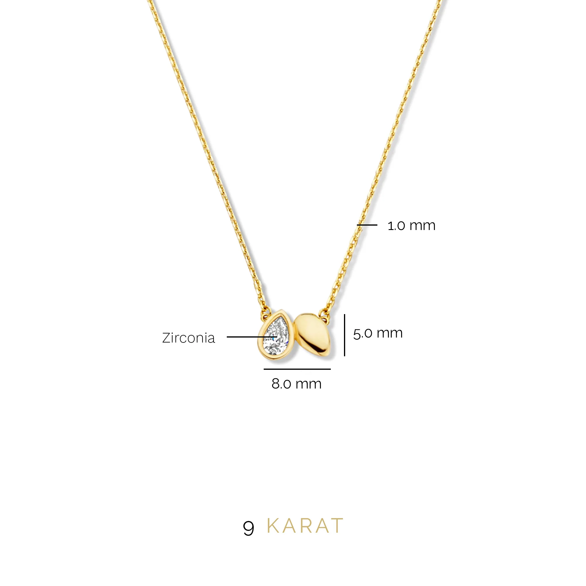 Beloro Jewels Monte Napoleone Natalia 9 karaat ketting BO340015 - Image 8