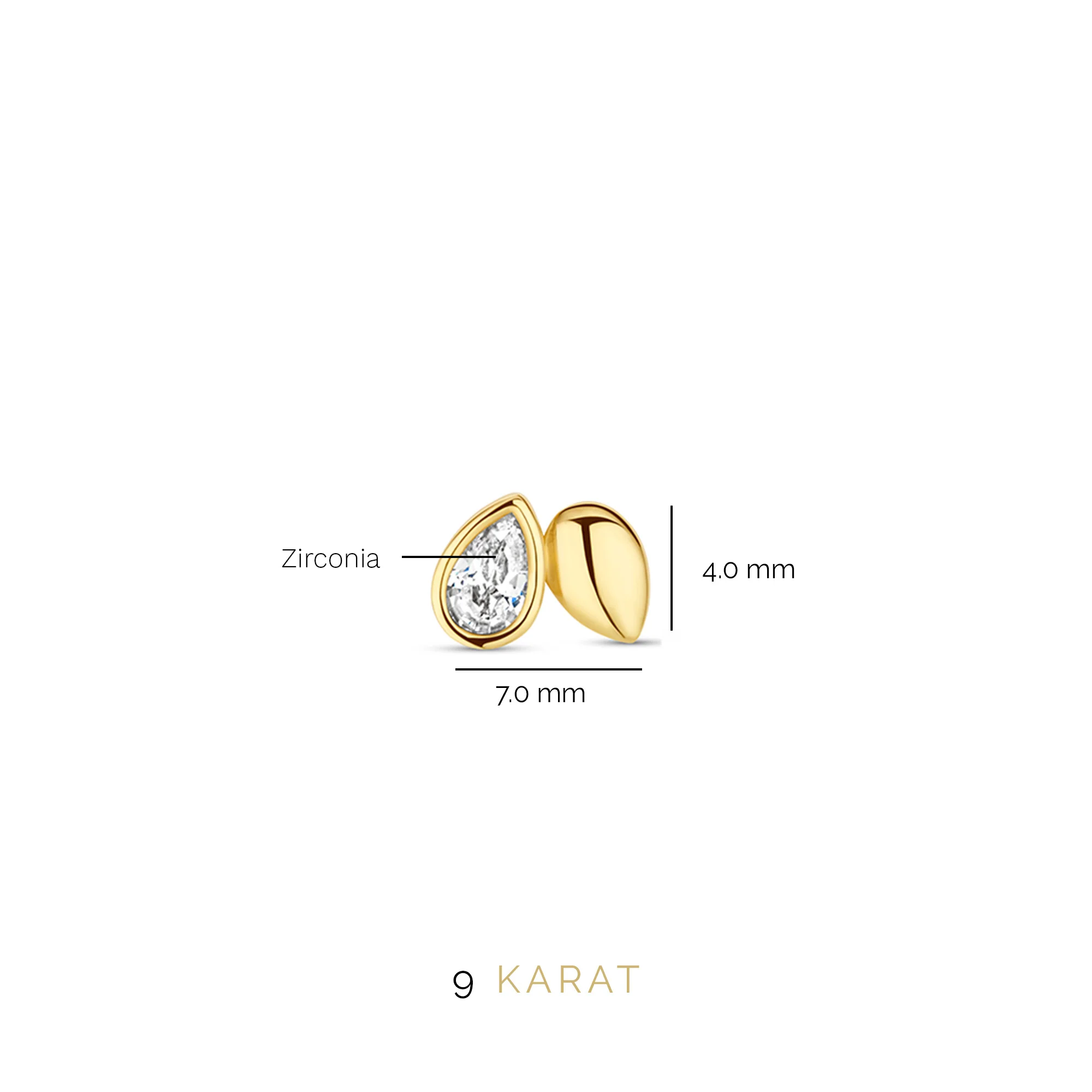 Beloro Jewels Monte Napoleone Natalia 9 karaat oorknoppen BO360019 - Image 8
