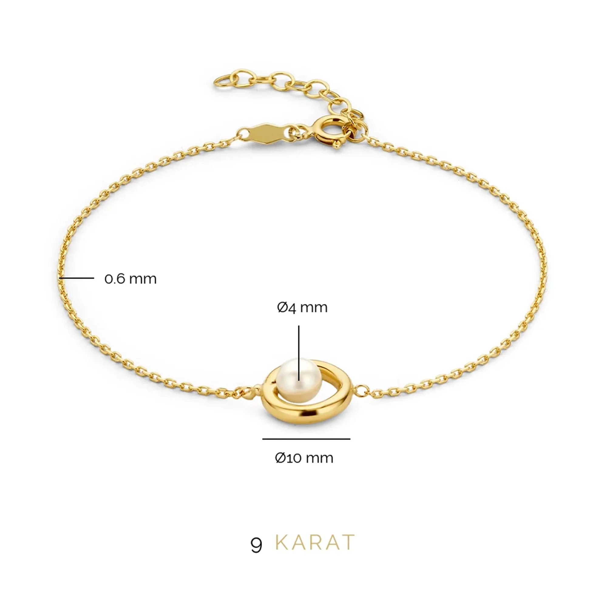 Beloro Jewels Monte Napoleone Perla 9 Karaat Armband BO320023 - Image 5