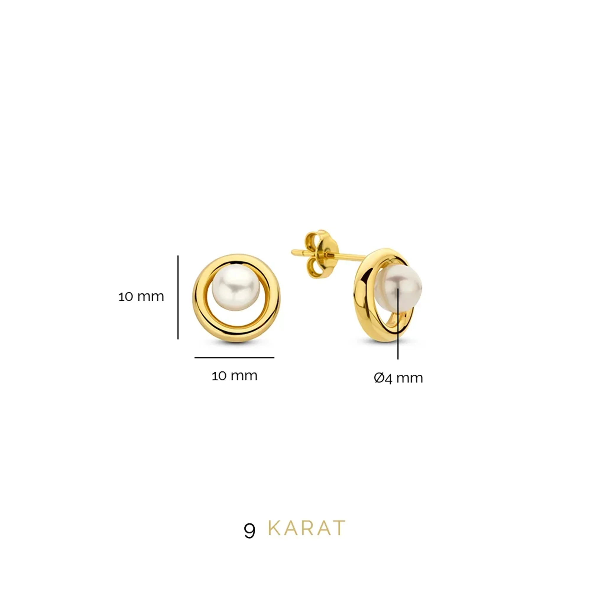 Beloro Jewels Monte Napoleone Perla 9 Karaat Oorknoppen BO360039 - Image 4
