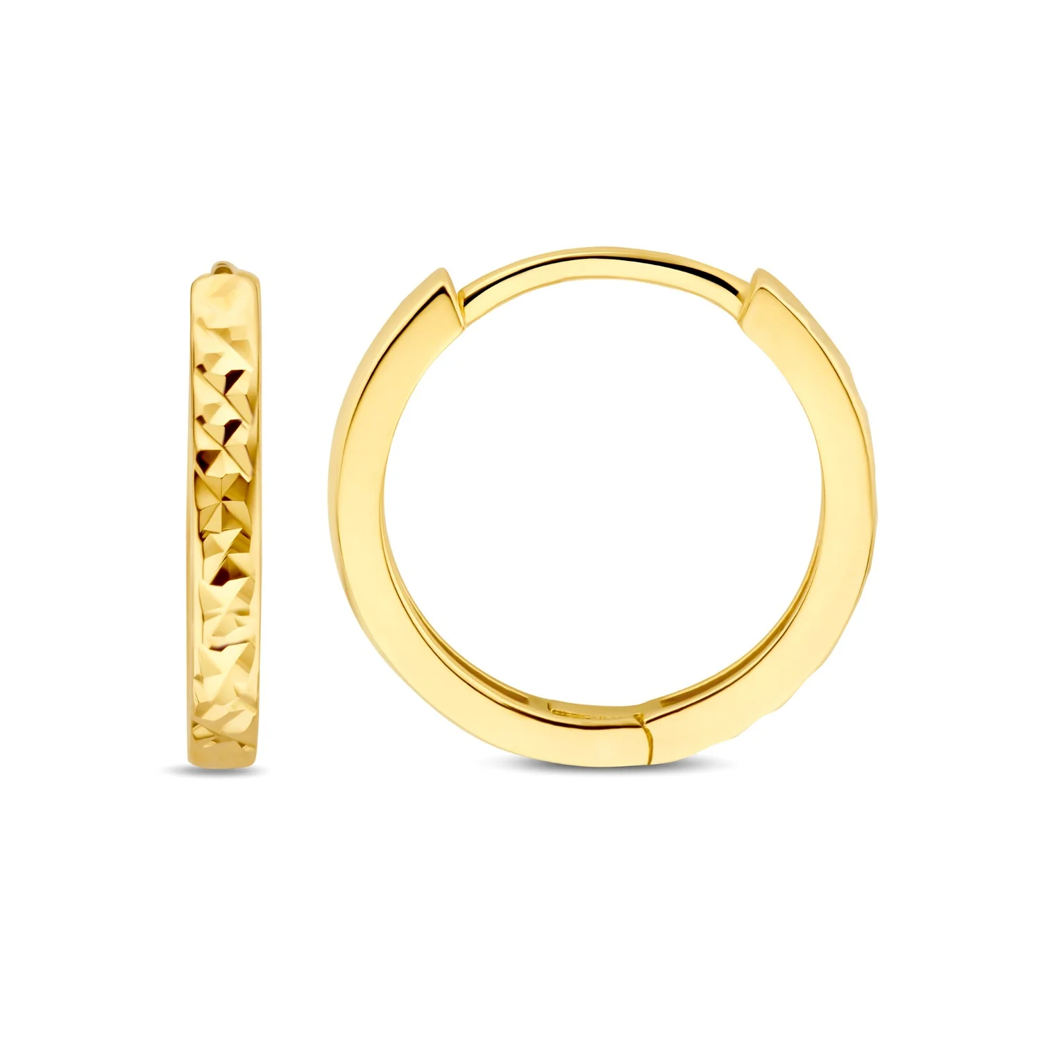 Beloro Jewels Regalo d'Amore 9 karaat gouden oorringen cadeauset met diamantgeslepen afwerking BO90042 - Image 5