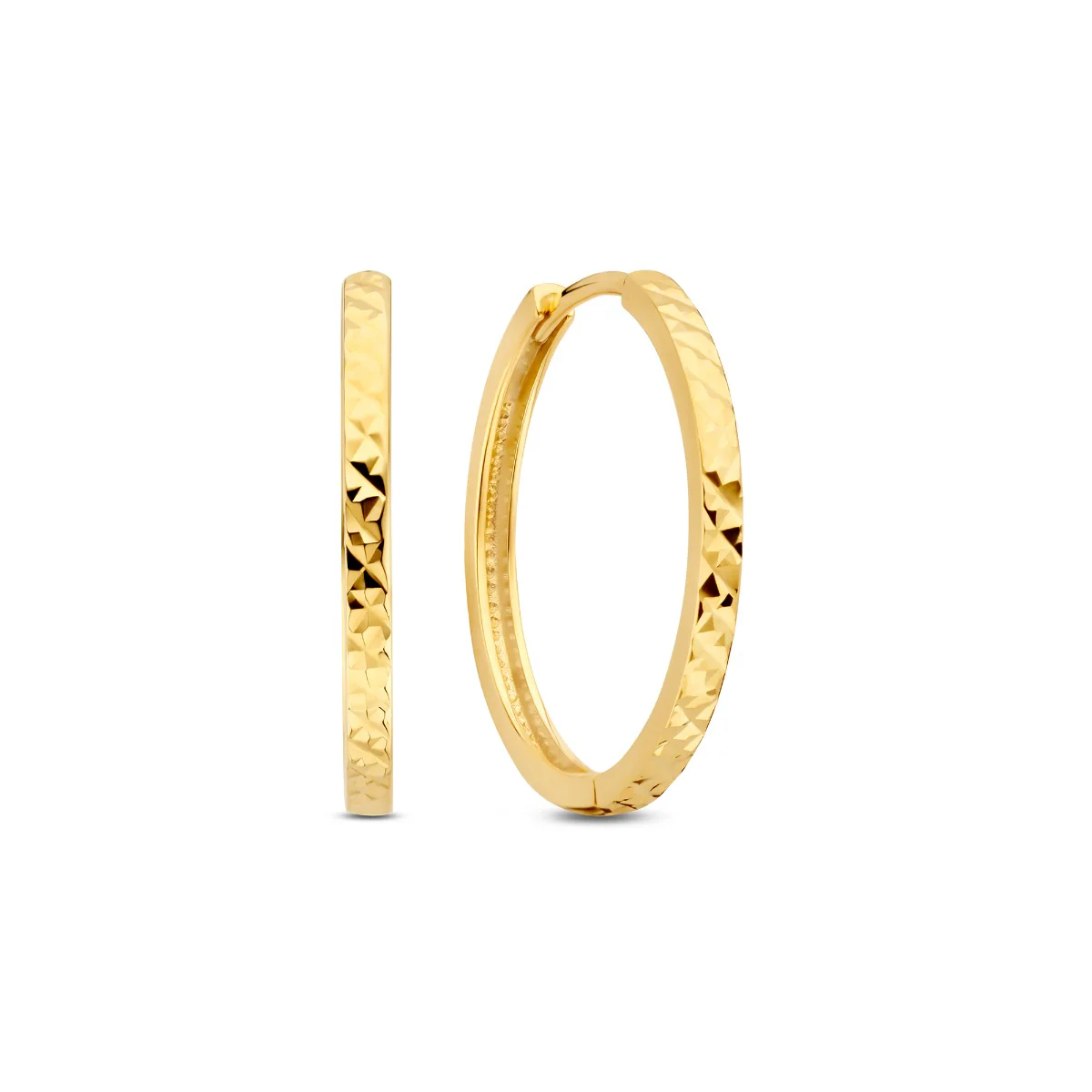Beloro Jewels Regalo d'Amore 9 karaat gouden oorringen cadeauset met diamantgeslepen afwerking BO90042 - Image 6