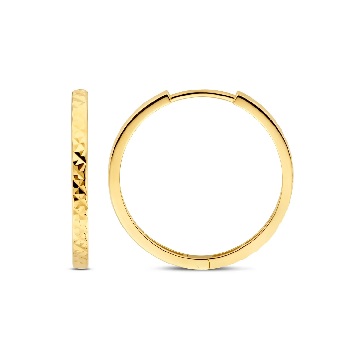 Beloro Jewels Regalo d'Amore 9 karaat gouden oorringen cadeauset met diamantgeslepen afwerking BO90042 - Image 7