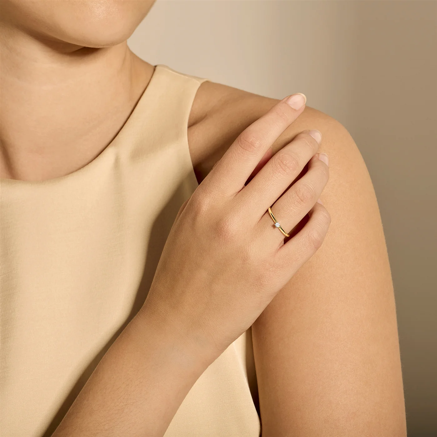 Blush Diamonds 14k Gold Ring with Diamond 1601BDI/50 - Image 2