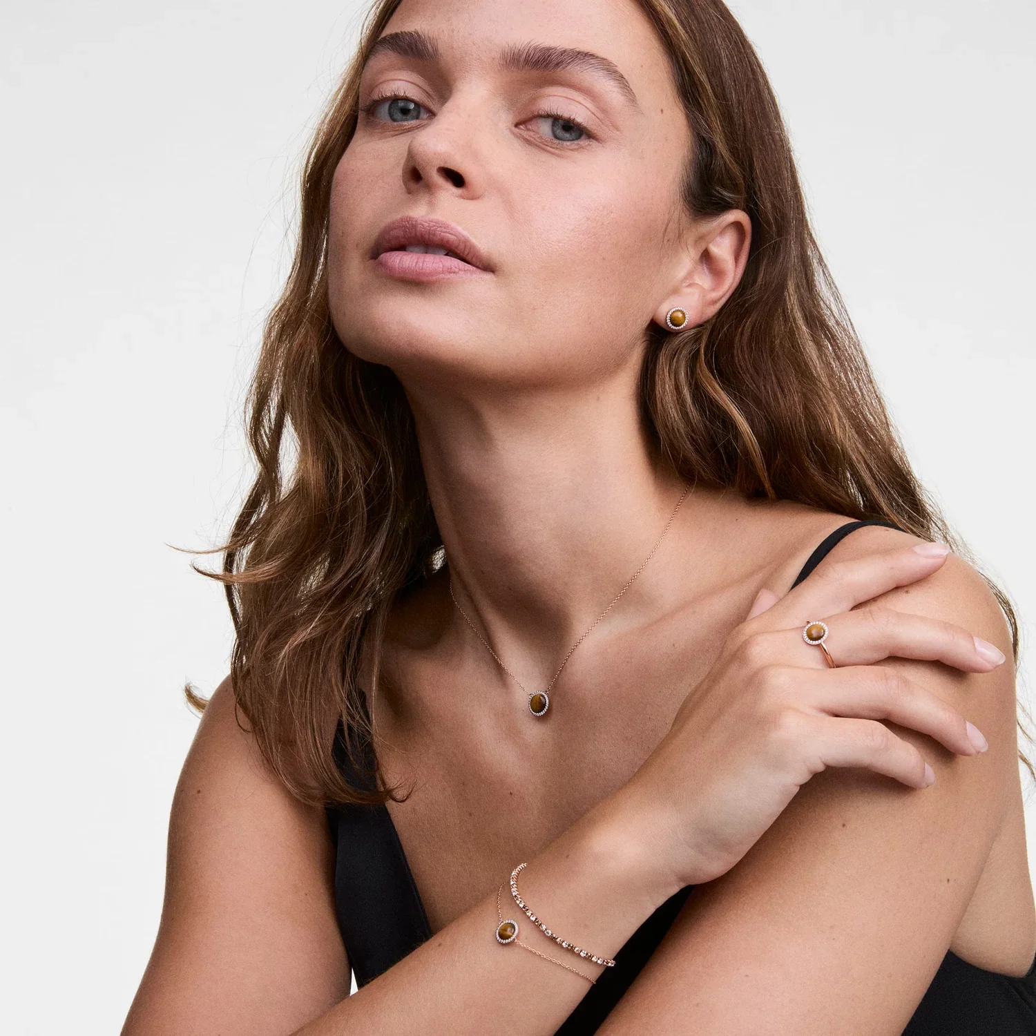 Daniel Wellington Audrey Tiger Eye Oorbellen DW00401421 - Image 2