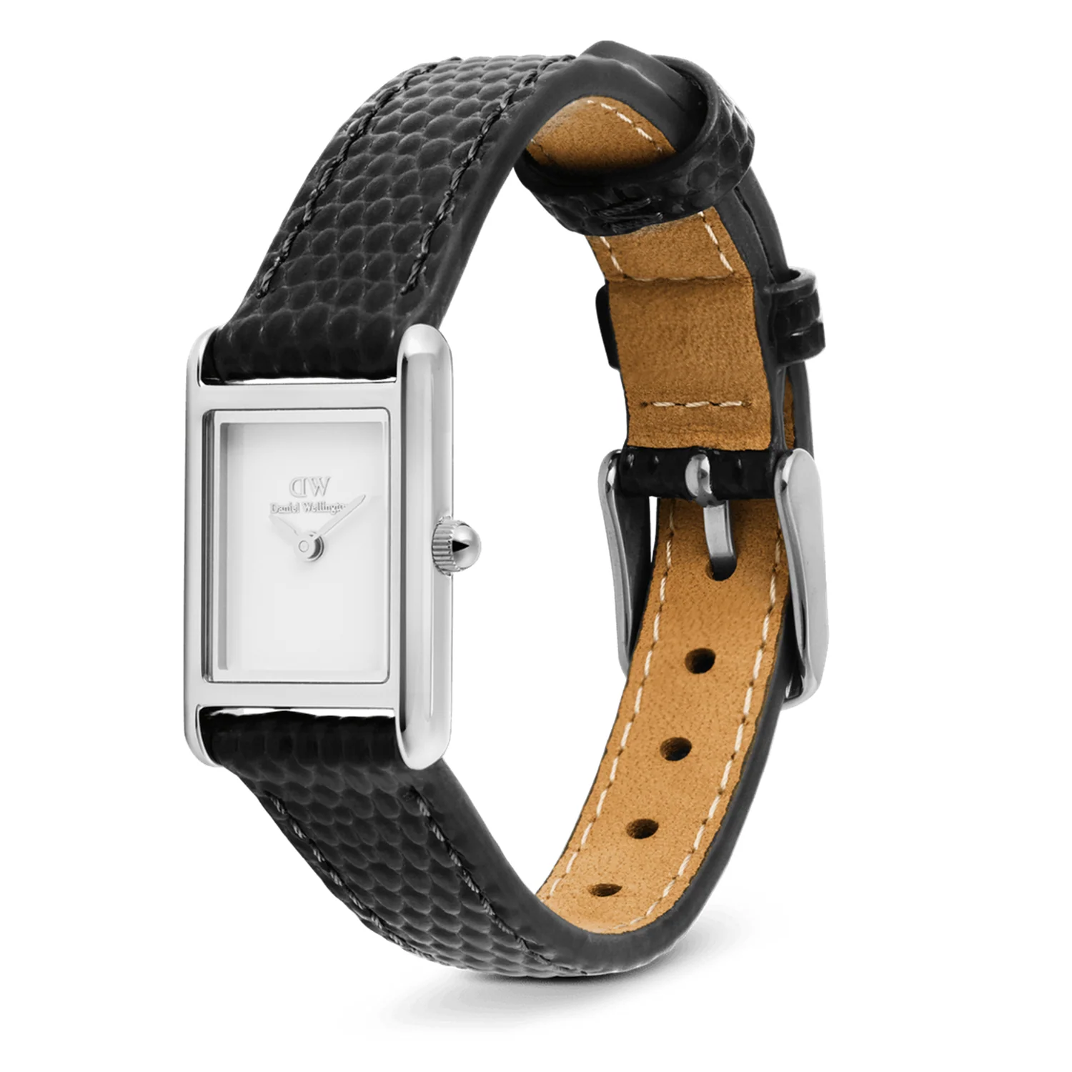 Daniel Wellington Bound Mini Black Lizard Zilverkleurig Dameshorloge DW00100901 - Image 4