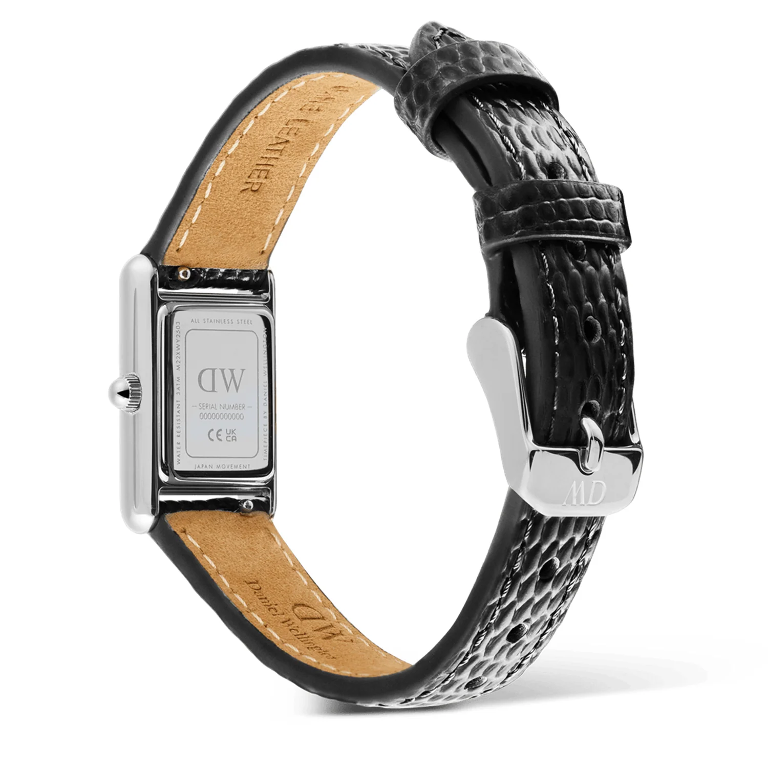 Daniel Wellington Bound Mini Black Lizard Zilverkleurig Dameshorloge DW00100901 - Image 5