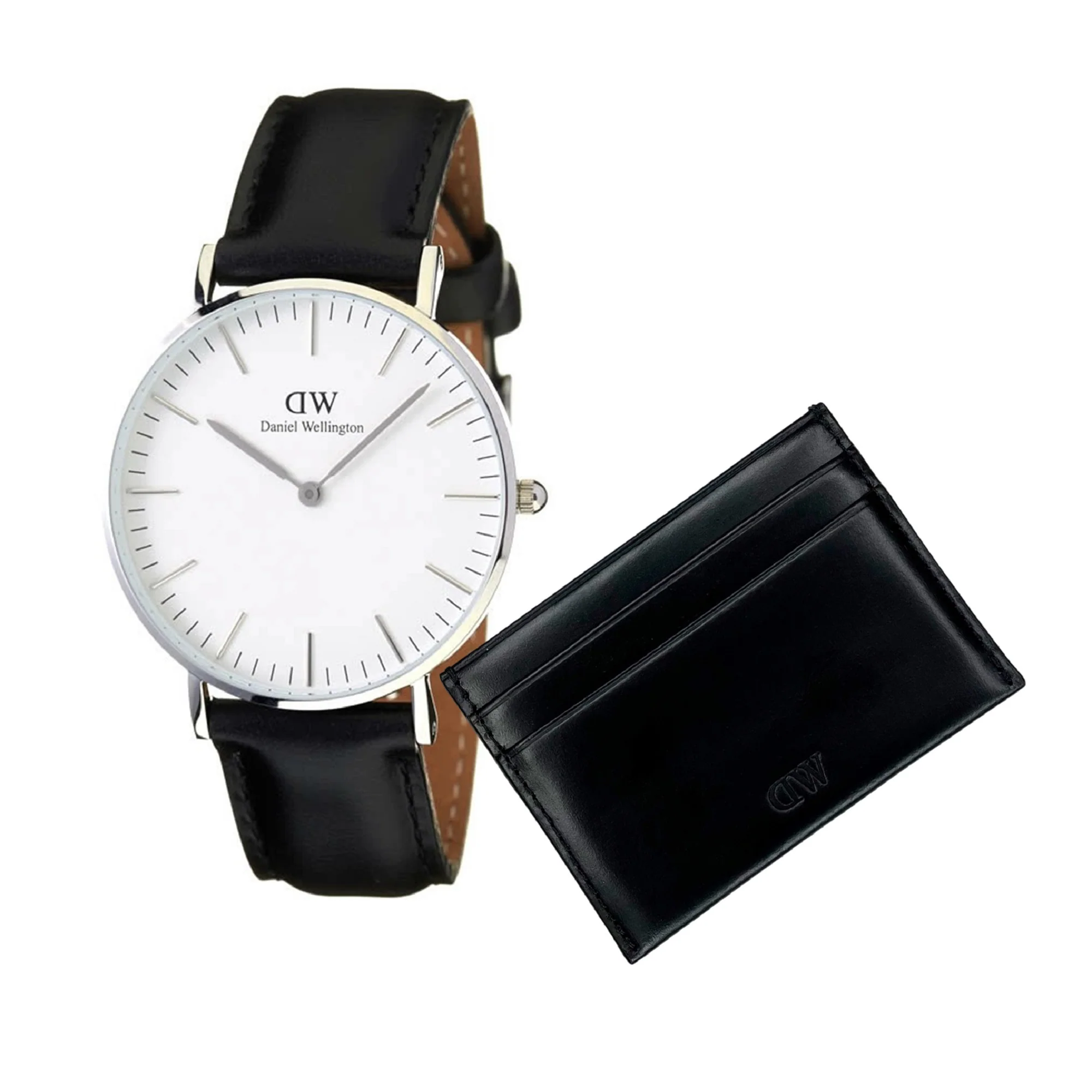 Daniel Wellington Herenhorloge En Zwarte Leren Kaarthouder Giftset DW00590019 - Image 3