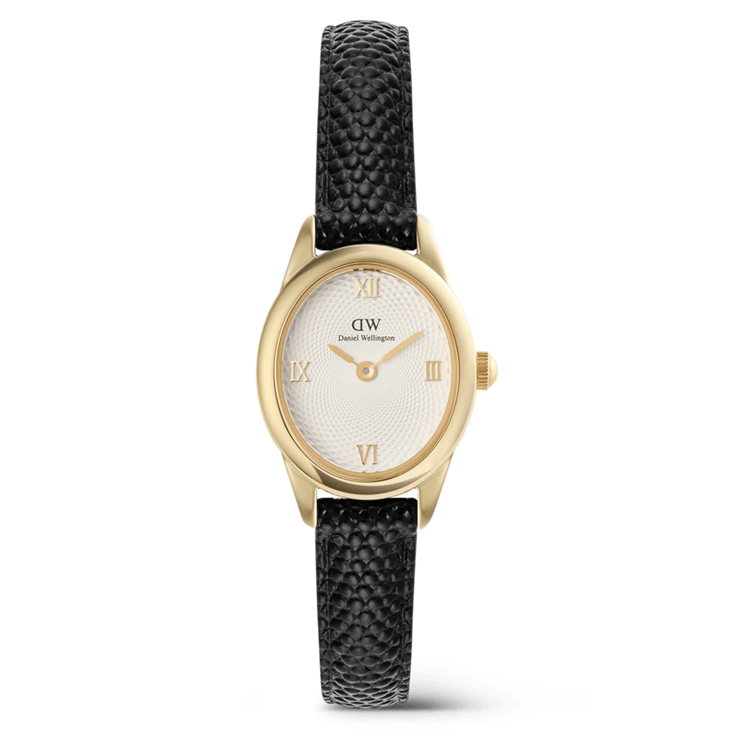 Daniel Wellington Ophelia Mini Black Lizard Goudkleurig Dameshorloge DW00100890