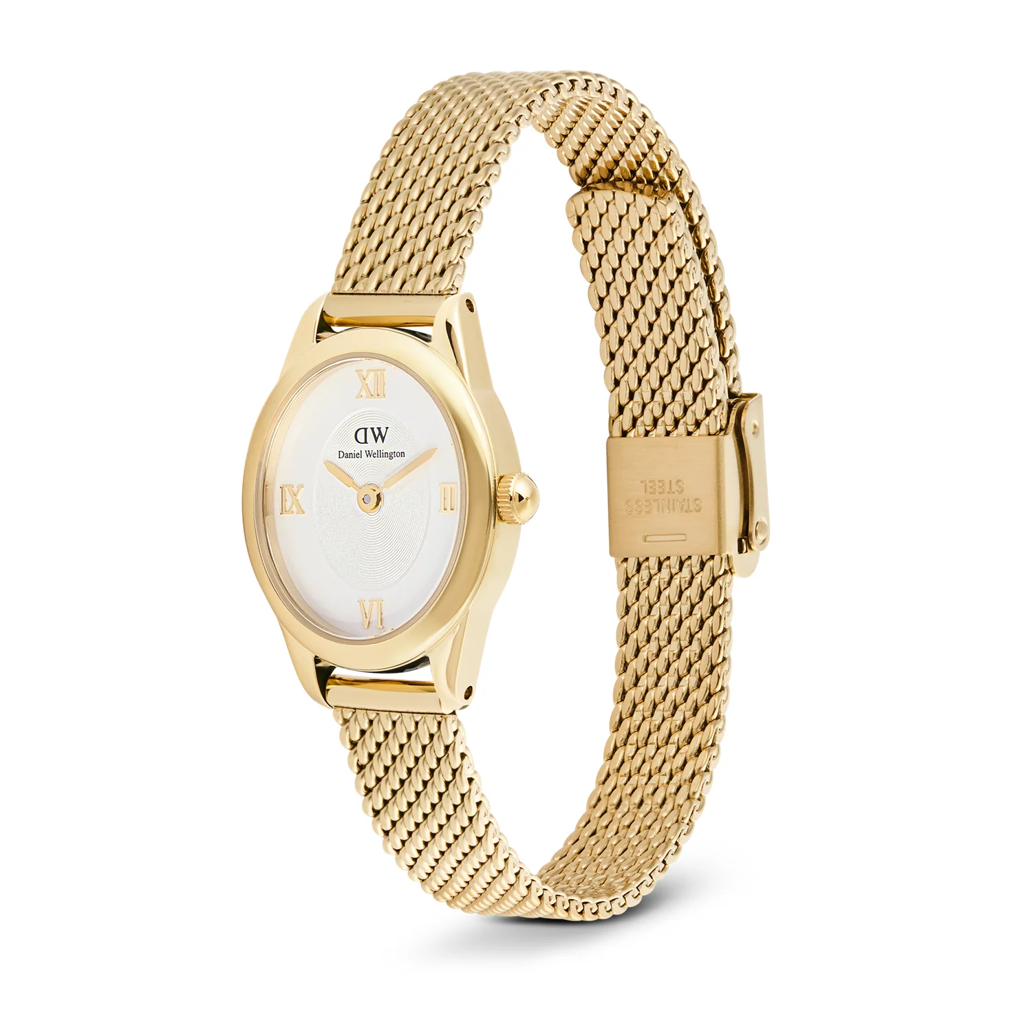 Daniel Wellington Ophelia Mini Mesh Witte Goudkleurige Dameshorloge DW00100939 - Image 4