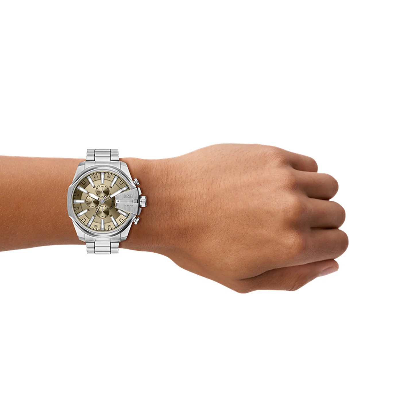 Diesel Mega Chief Slim Round Gold Dial Watch DZ4702 - Image 3