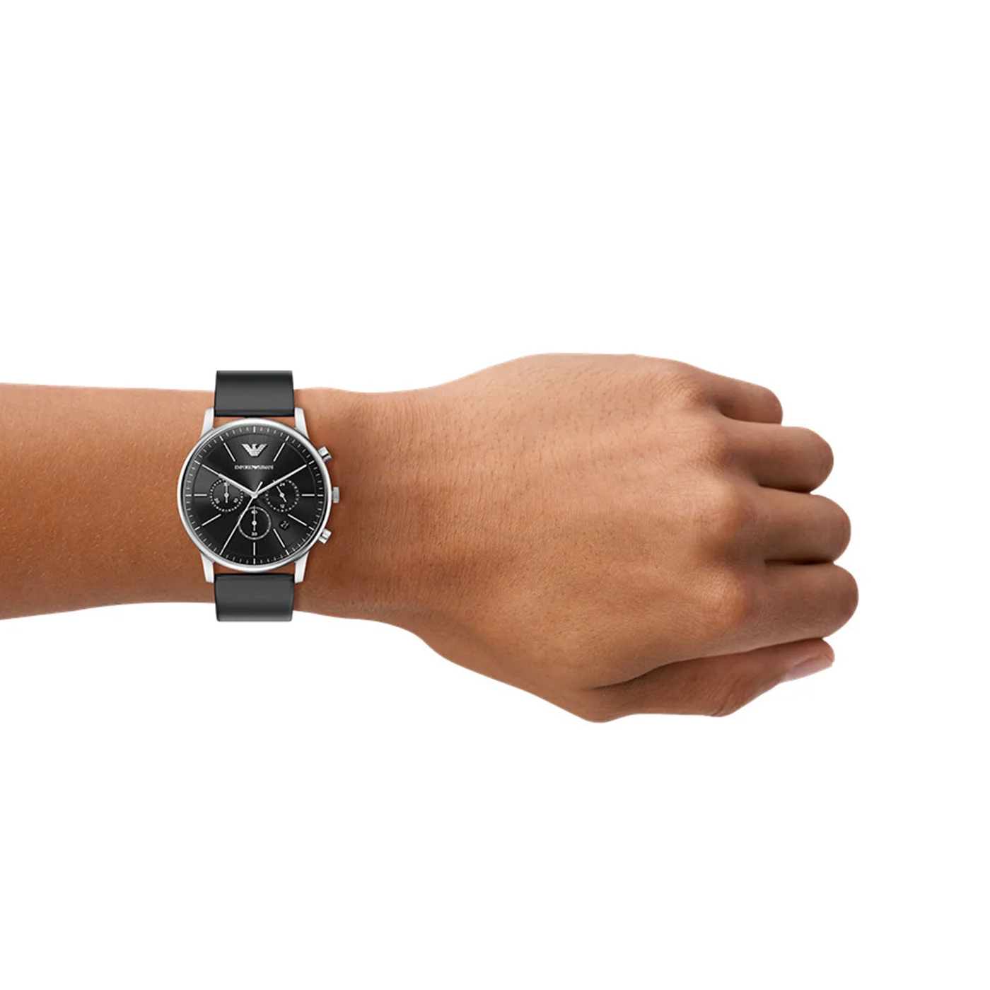 Emporio Armani Round Black Dial Watch AR11774 - Image 3
