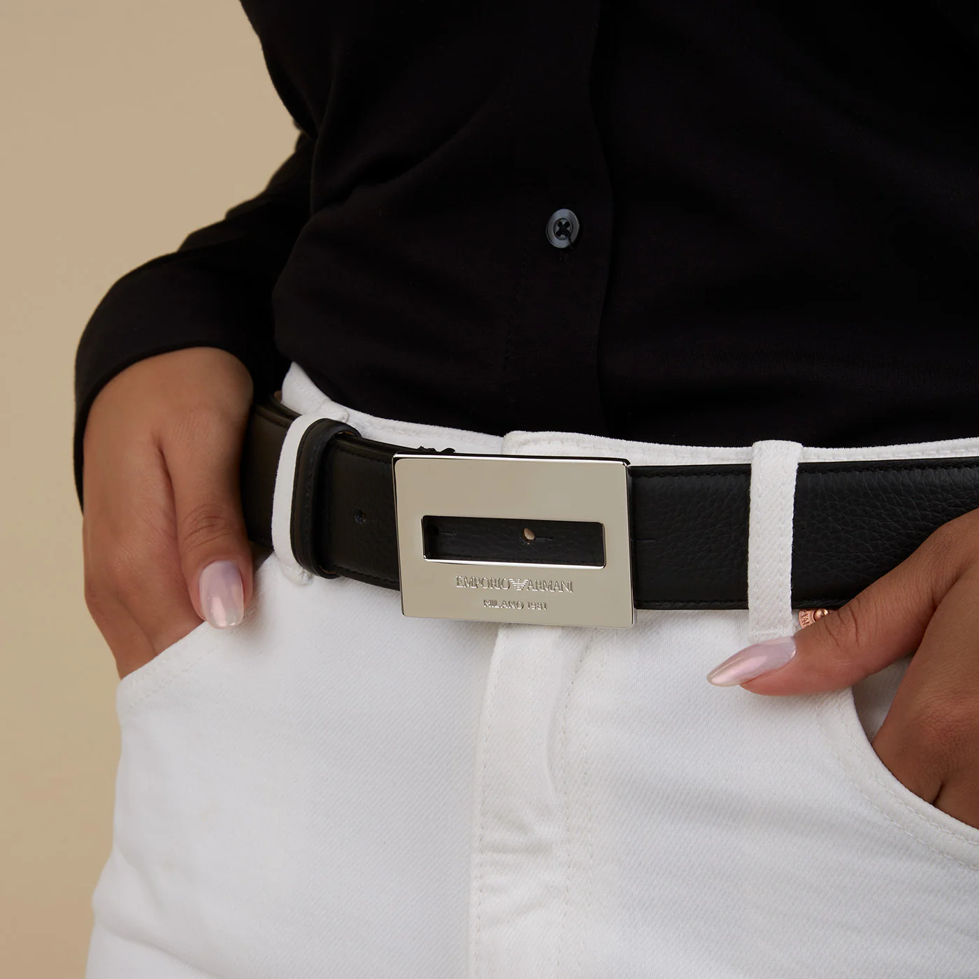Emporio Armani Zwarte Riem Y3I336-YRZ0E-80001-95 - Image 2