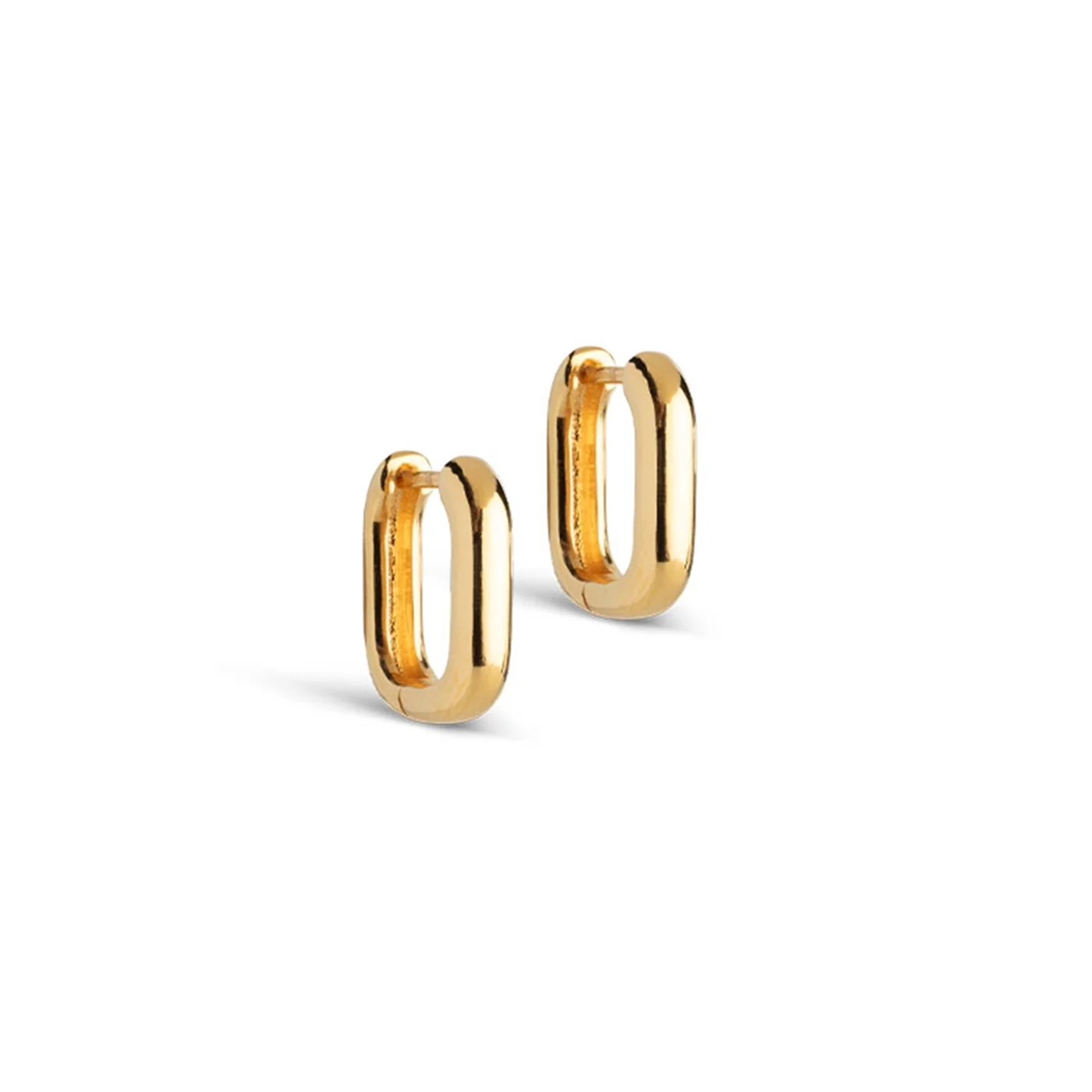 ENAMEL Copenhagen Square 15 mm 925 Sterling Zilveren Oorbellen Met Gouden Plating E359G
