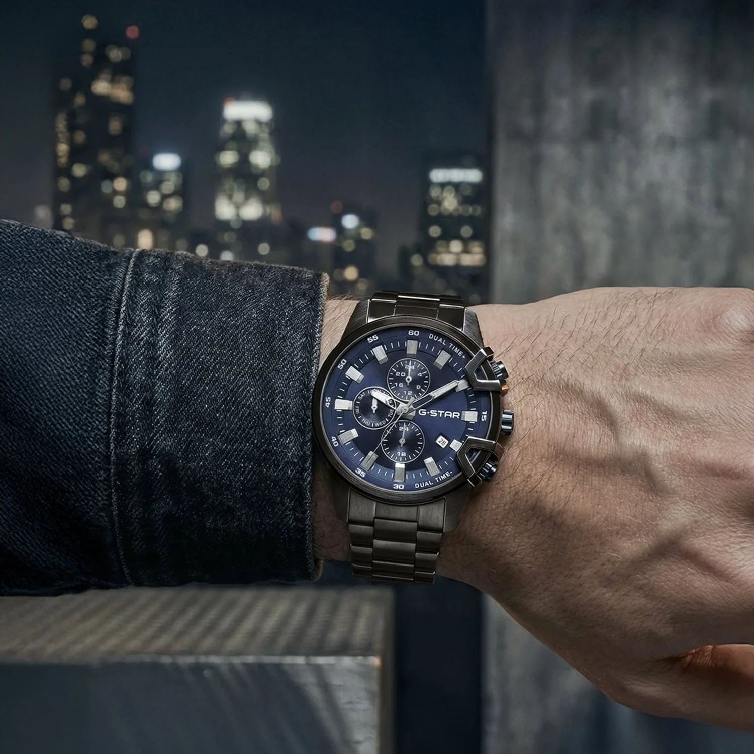 G-STAR Bend3D Zwart Herenhorloge met Blauwe Wijzerplaat GSW.505.05 - Image 2