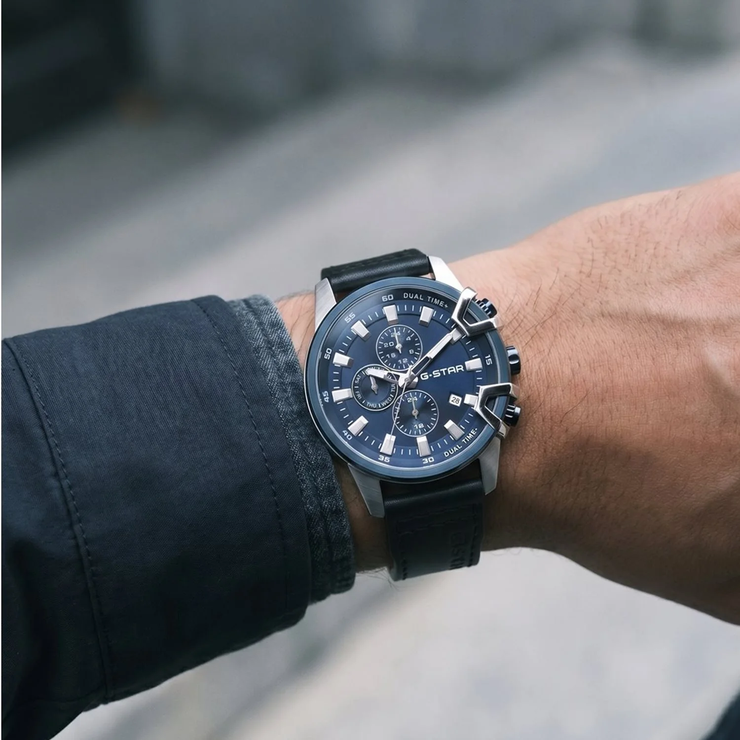 G-STAR Bend3D Blauw Zilverkleurig Herenhorloge GSW.505.02 - Image 2