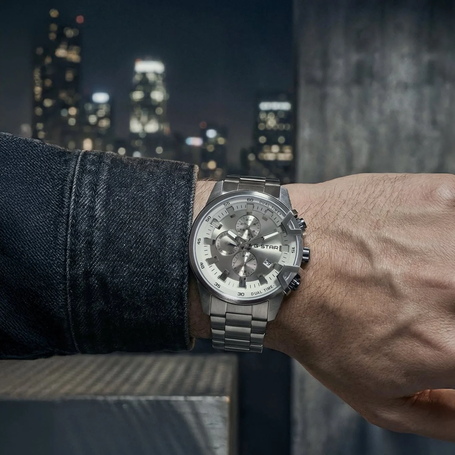 G-STAR Bend3D Lichtgunkleurig Stalen Herenhorloge GSW.505.06 - Image 2
