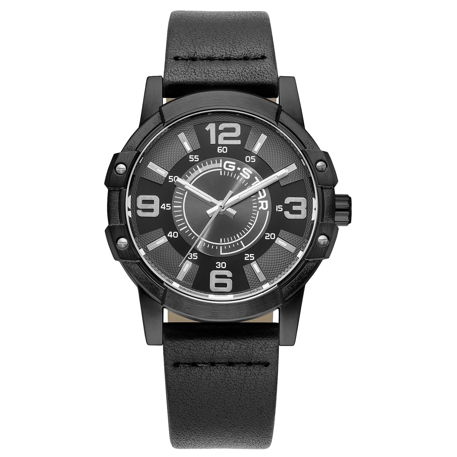 G-STAR Constructed Zwart Leren Herenhorloge GSW.506.02