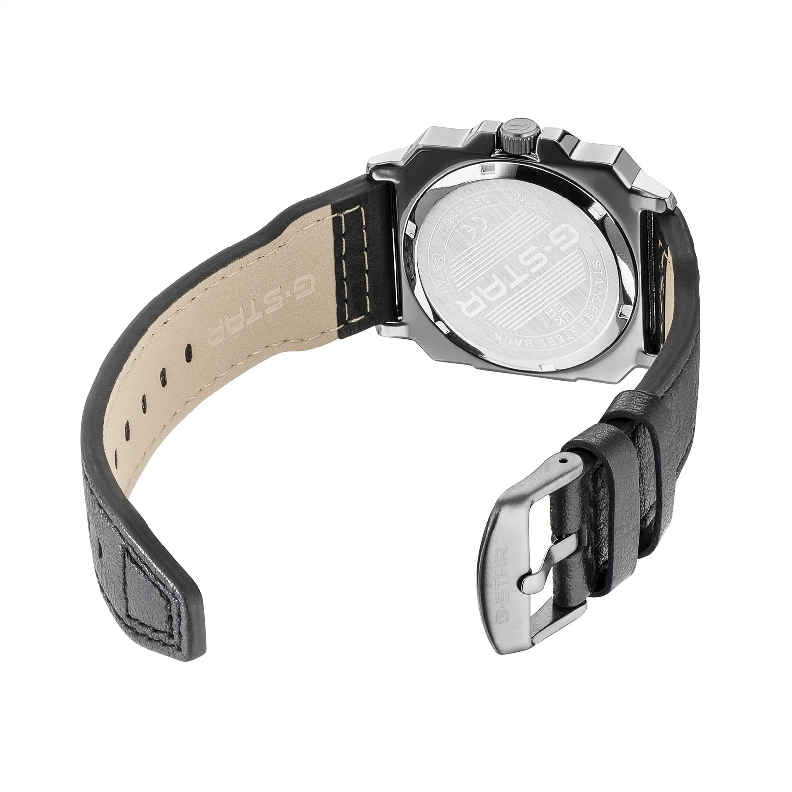 G-STAR Cube Zwart Leren Herenhorloge GSW.508.02 - Image 4