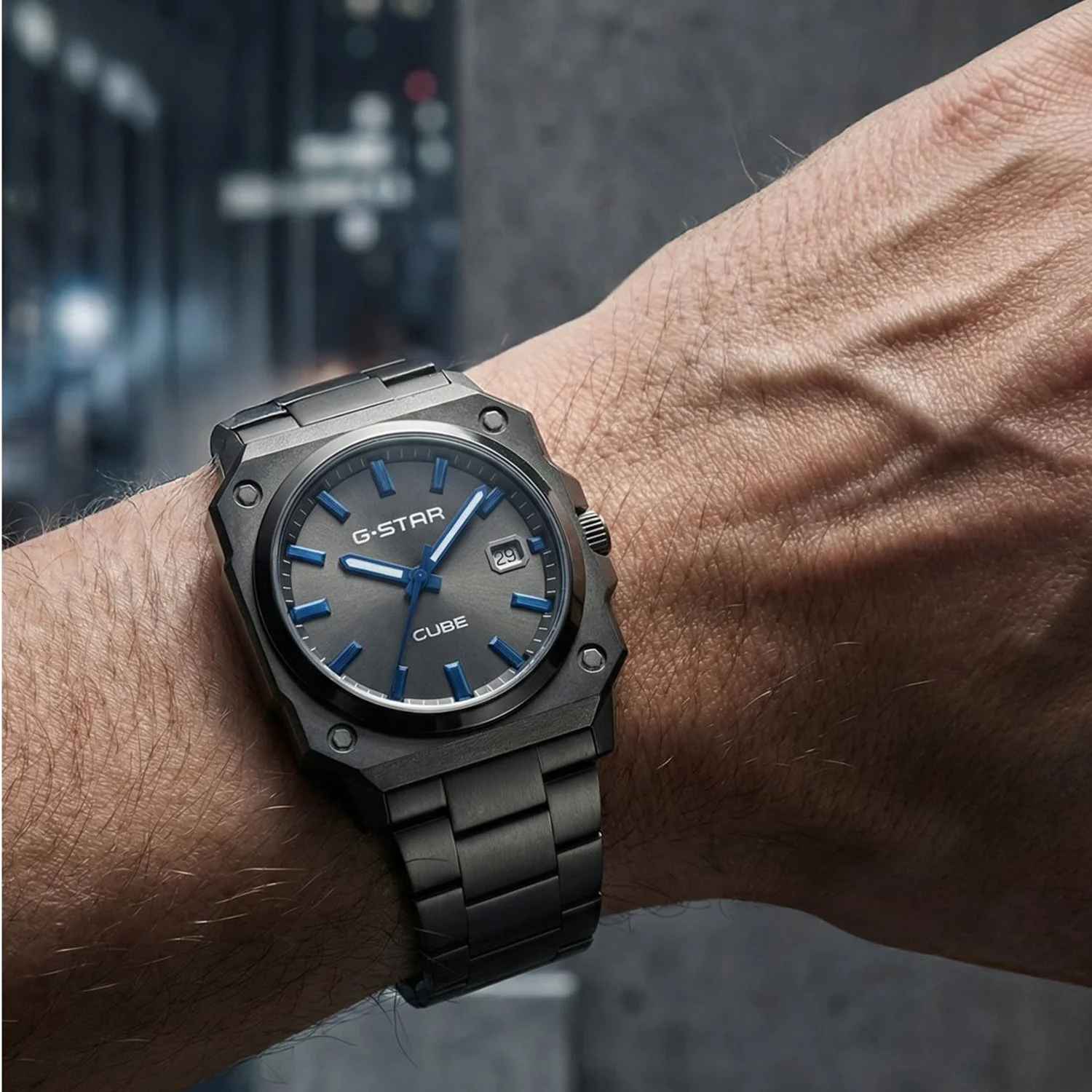 G-STAR Cube Gunkleurig Analoog Herenhorloge GSW.508.07 - Image 2