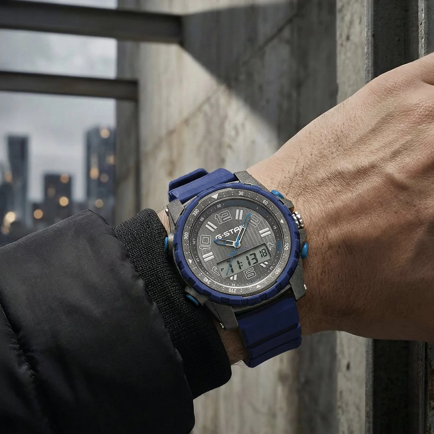 G-STAR Ops01 Grijs-Blauw Ana-digi Herenhorloge GSW.502.04 - Image 2