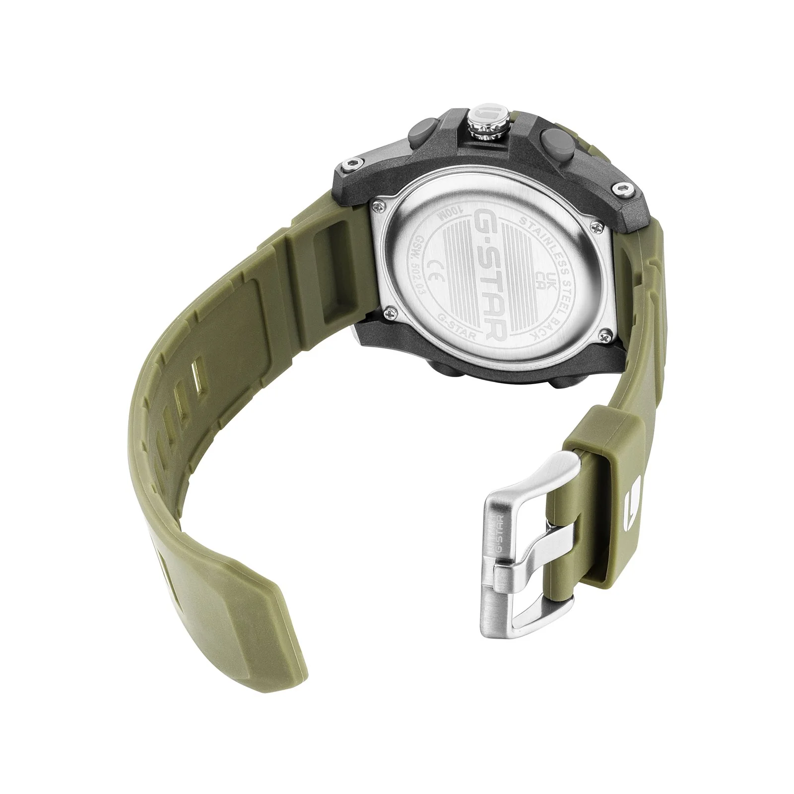 G-STAR Ops01 Grijs Olijfgroen Ana-digi Herenhorloge GSW.502.03 - Image 4