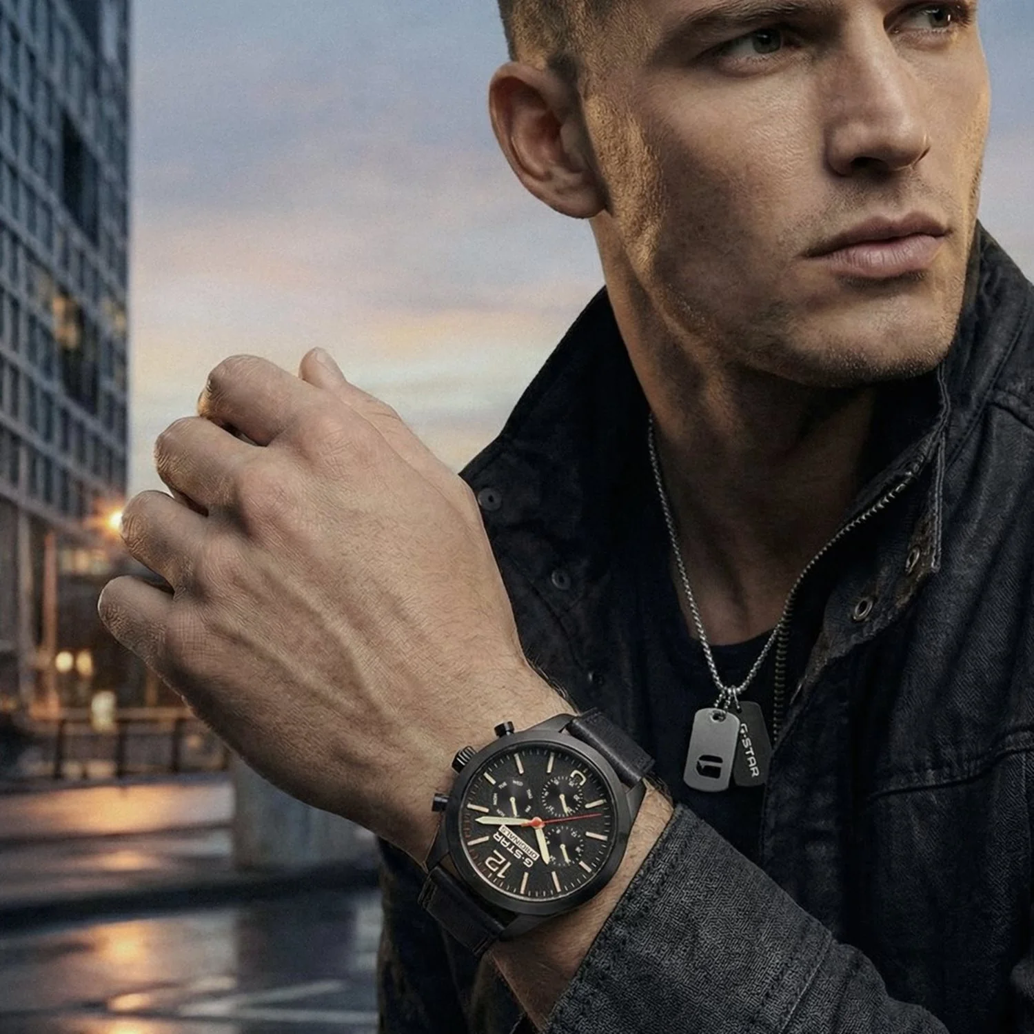 G-STAR Originals Zwart Leren Herenhorloge GSW.504.02 - Image 2