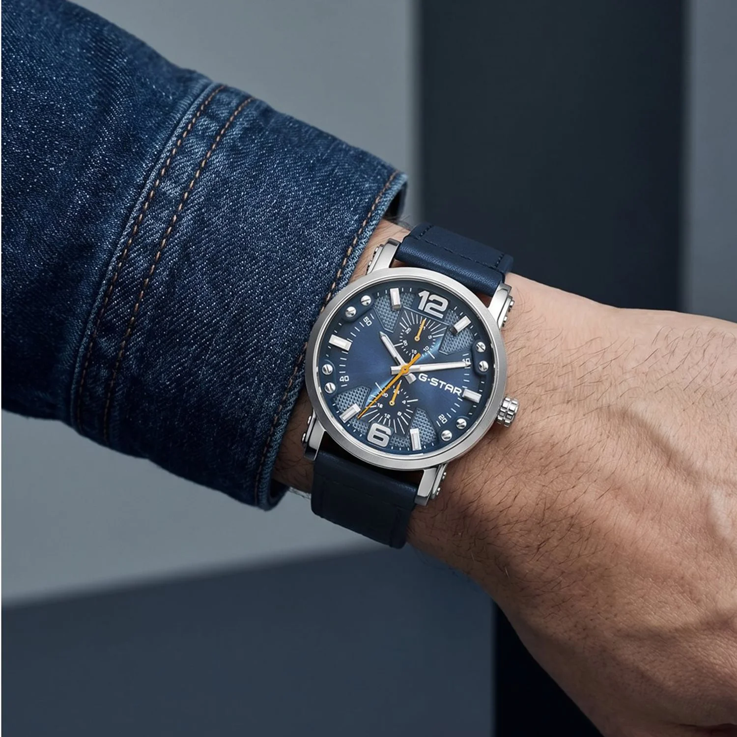 G-STAR Rovic Zilverkleurig en Blauw Herenhorloge GSW.509.01 - Image 2