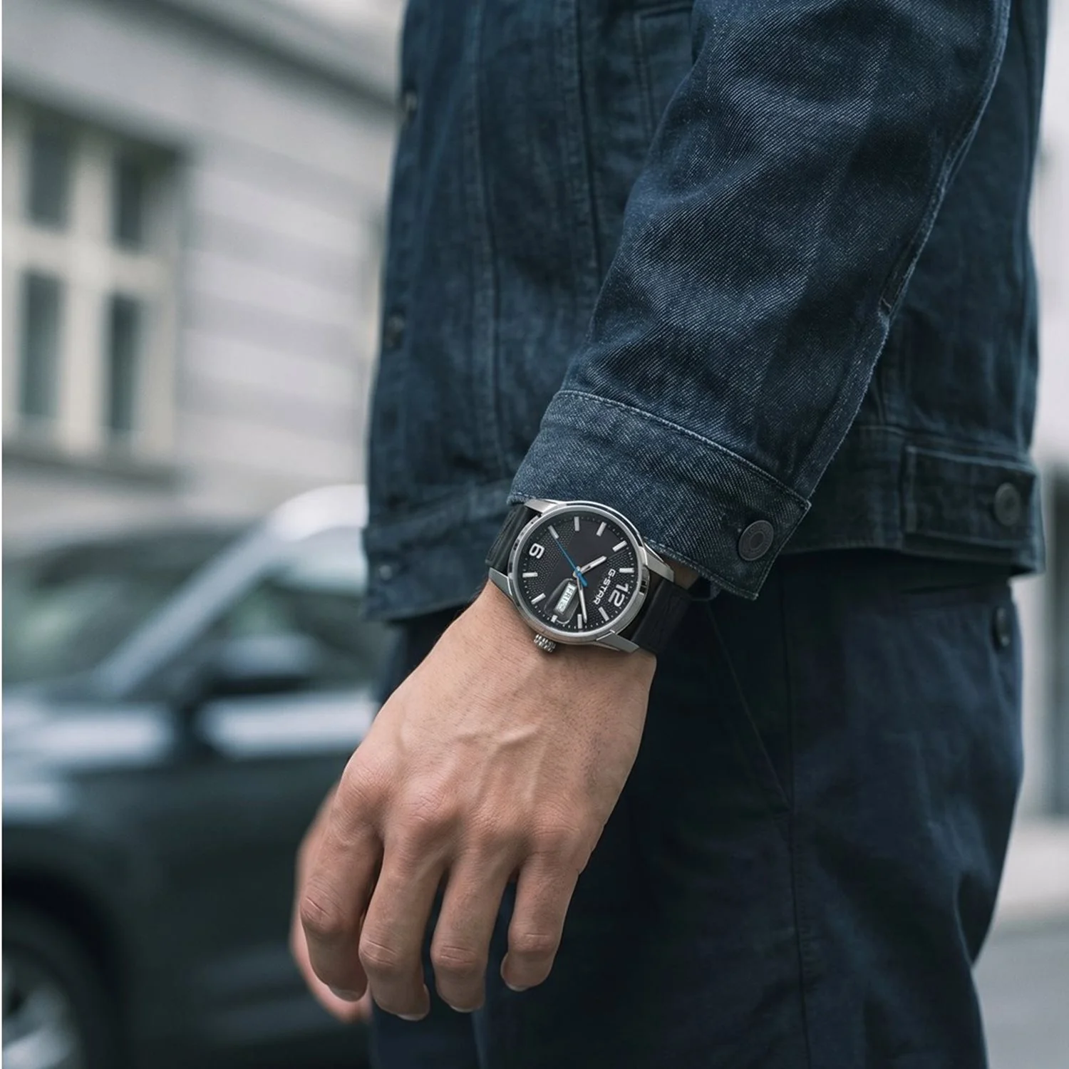 G-STAR Selvedge Zwart Leren Herenhorloge GSW.507.02 - Image 2