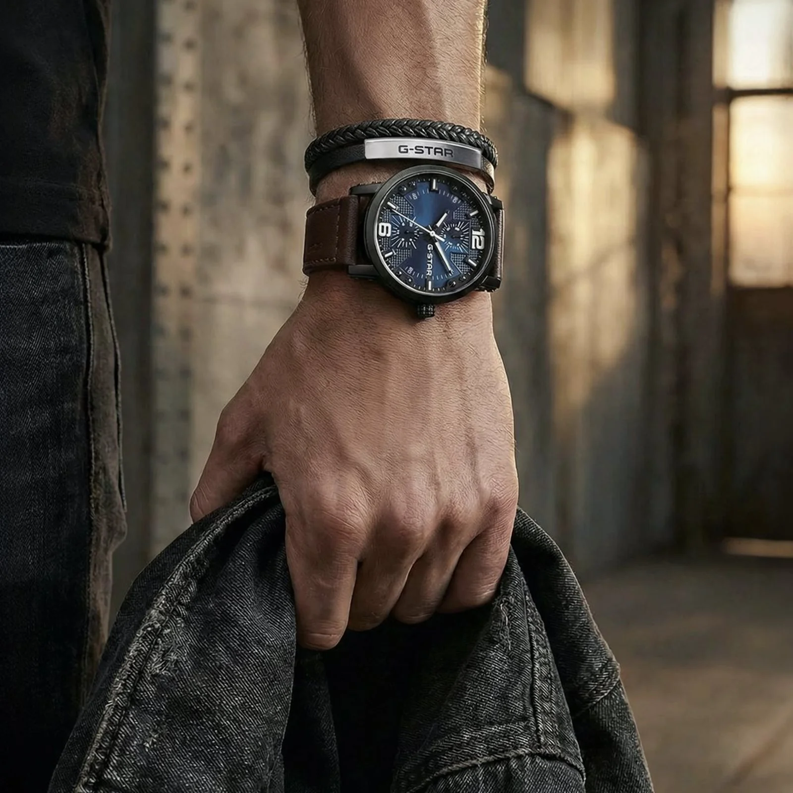 G-STAR Tether02P Zwart Leren Armband GSJ.109.01 - Image 2