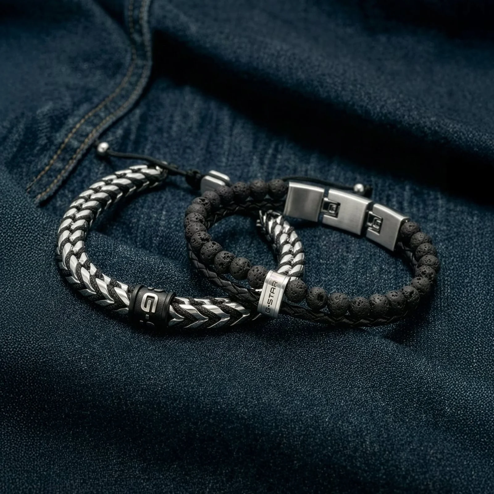 G-STAR Tether02R Zwart Gevlochten Leren Armband GSJ.110.03 - Image 3