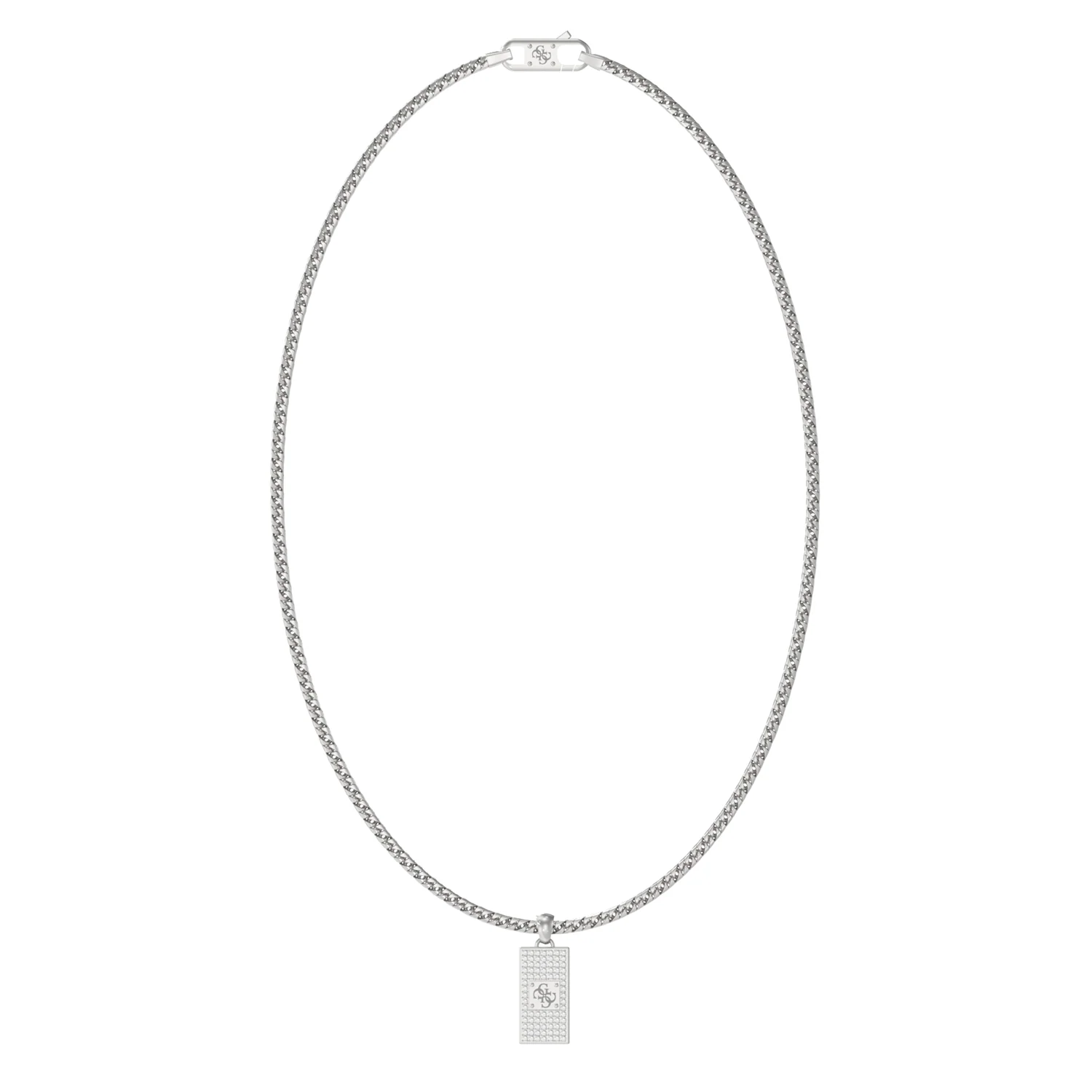 Guess 4G Frontiers Silver Necklace With Crystal JUMN06030JWSTT-U