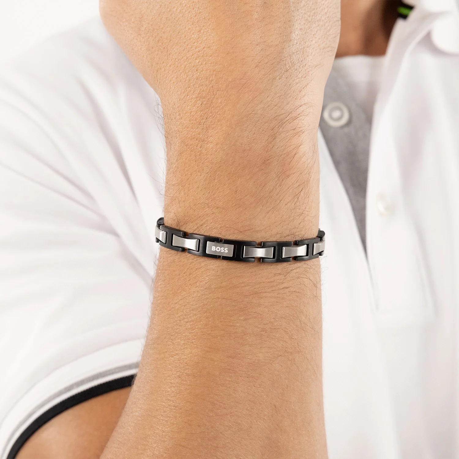 Hugo Boss Roestvrij Staal Zwarte Heren Schakelarmband HBJ1580794 - Image 2