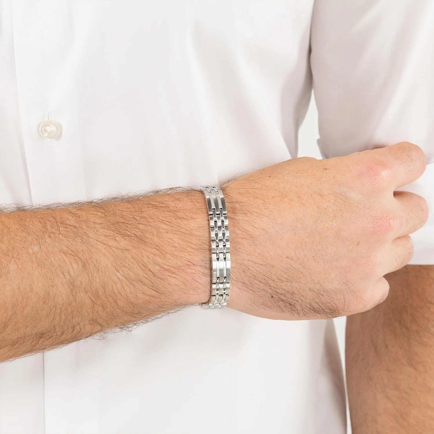 Hugo Boss Roestvrij Staal Zilverkleurige Heren Schakelarmband HBJ1580812 - Image 2