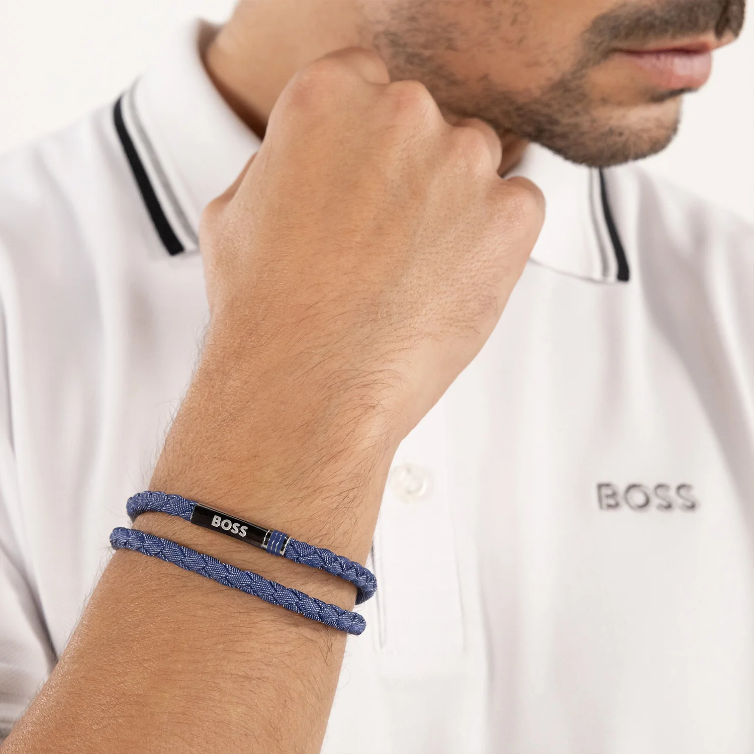 Hugo Boss Synthetische Vezel Blauwe Heren Gevlochten Armband HBJ1580800 - Image 2