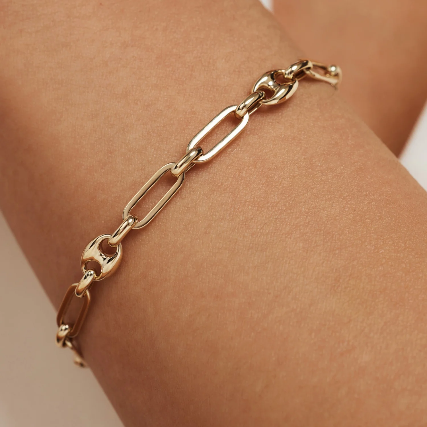 Isabel Bernard Aidee Demie 14 Karaat Gouden Schakelarmband IB320095 - Image 2