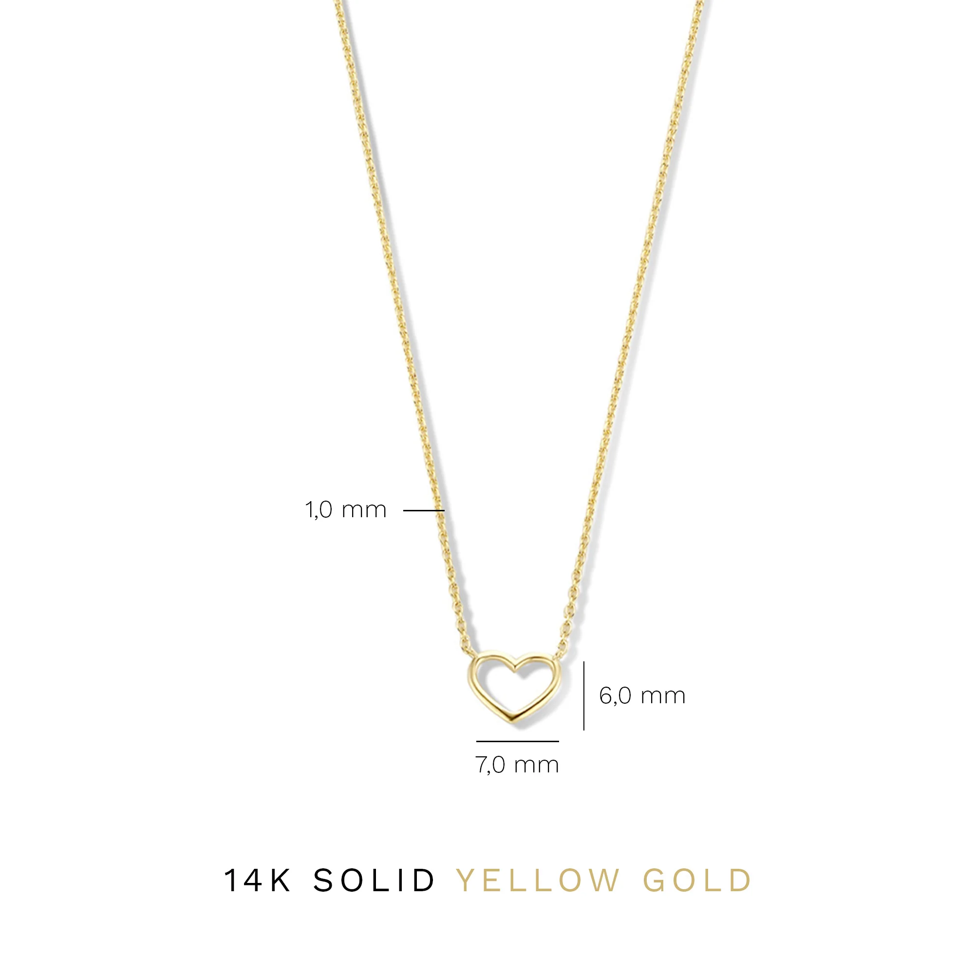 Isabel Bernard Belleville Amore 14 Karaat Gouden Collier IB340138 (Lengte: 40.00-44.00 cm) - Image 8