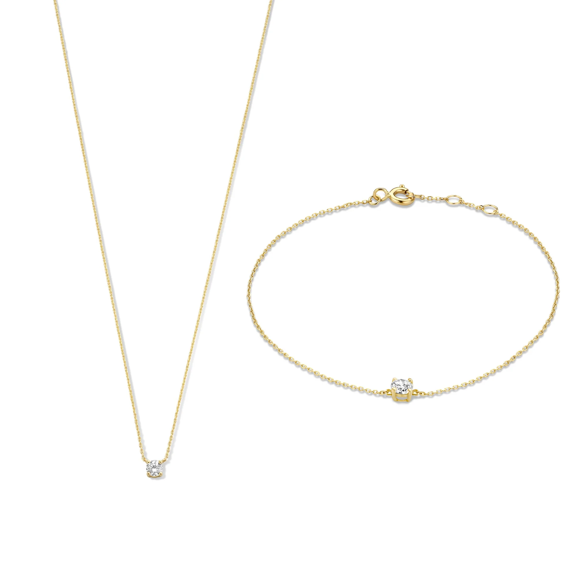 Isabel Bernard Cadeau D'Isabel 14 Karaat Gouden Collier en Armband Giftset IB90029