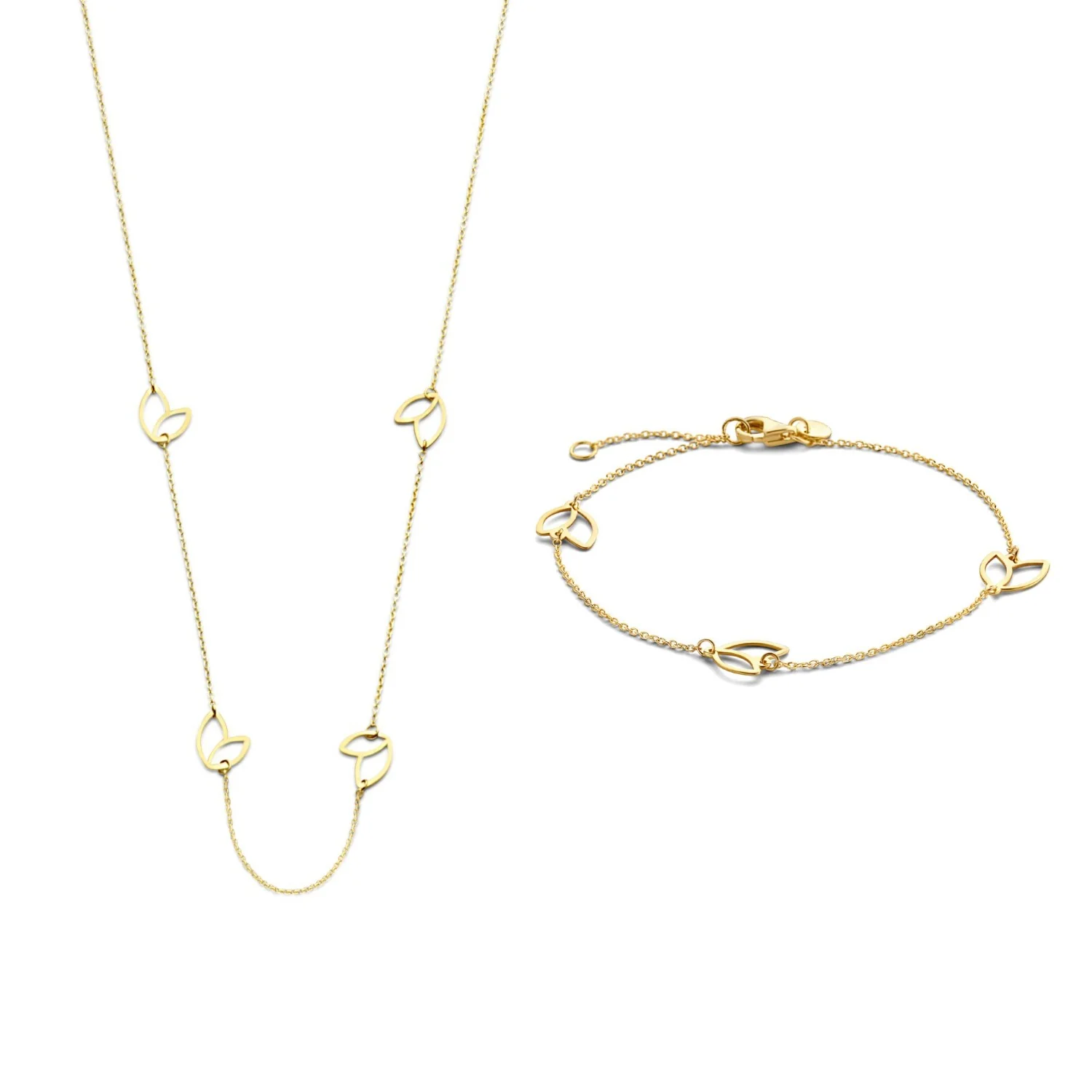 Isabel Bernard Cadeau d'Isabel 14 karaat gouden ketting en armband giftset IB90187