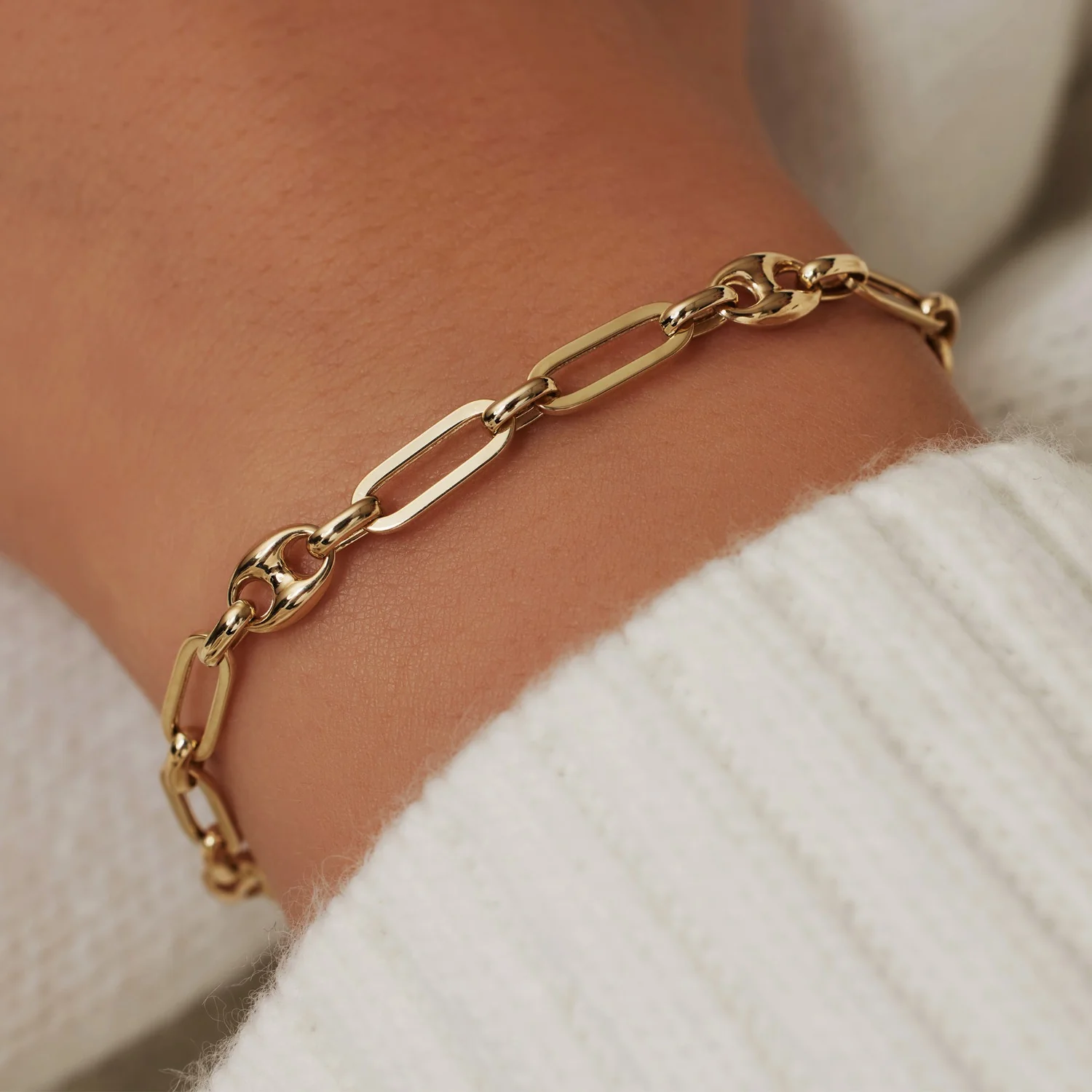 Isabel Bernard Cadeau d'Isabel 14 karaat gouden ketting en armband giftset met schakels IB90181 - Image 3